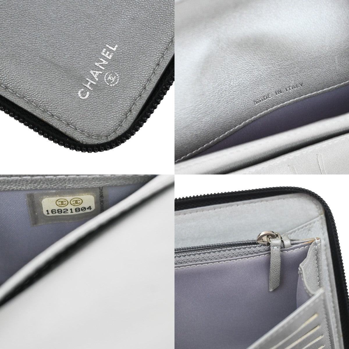 Chanel Camellia Zip Around Organizer Leather Black Leather Wallets Accessory (Pre-Owned)