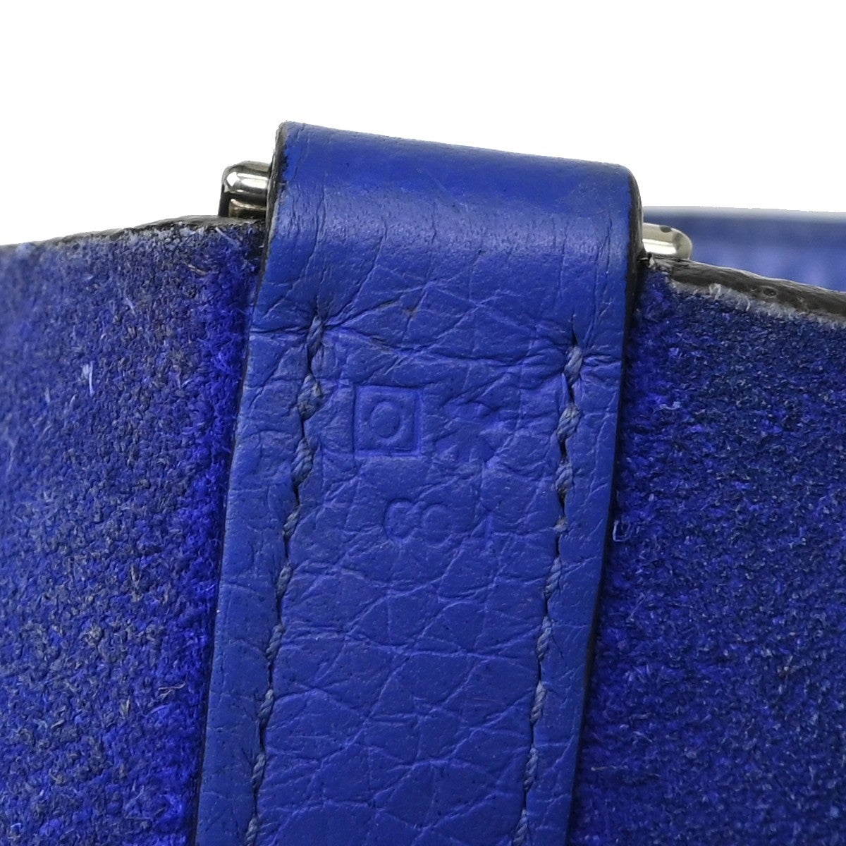 Hermes Picotin Lock Bag Clemence Blue Leather Handbag (Pre-Owned)