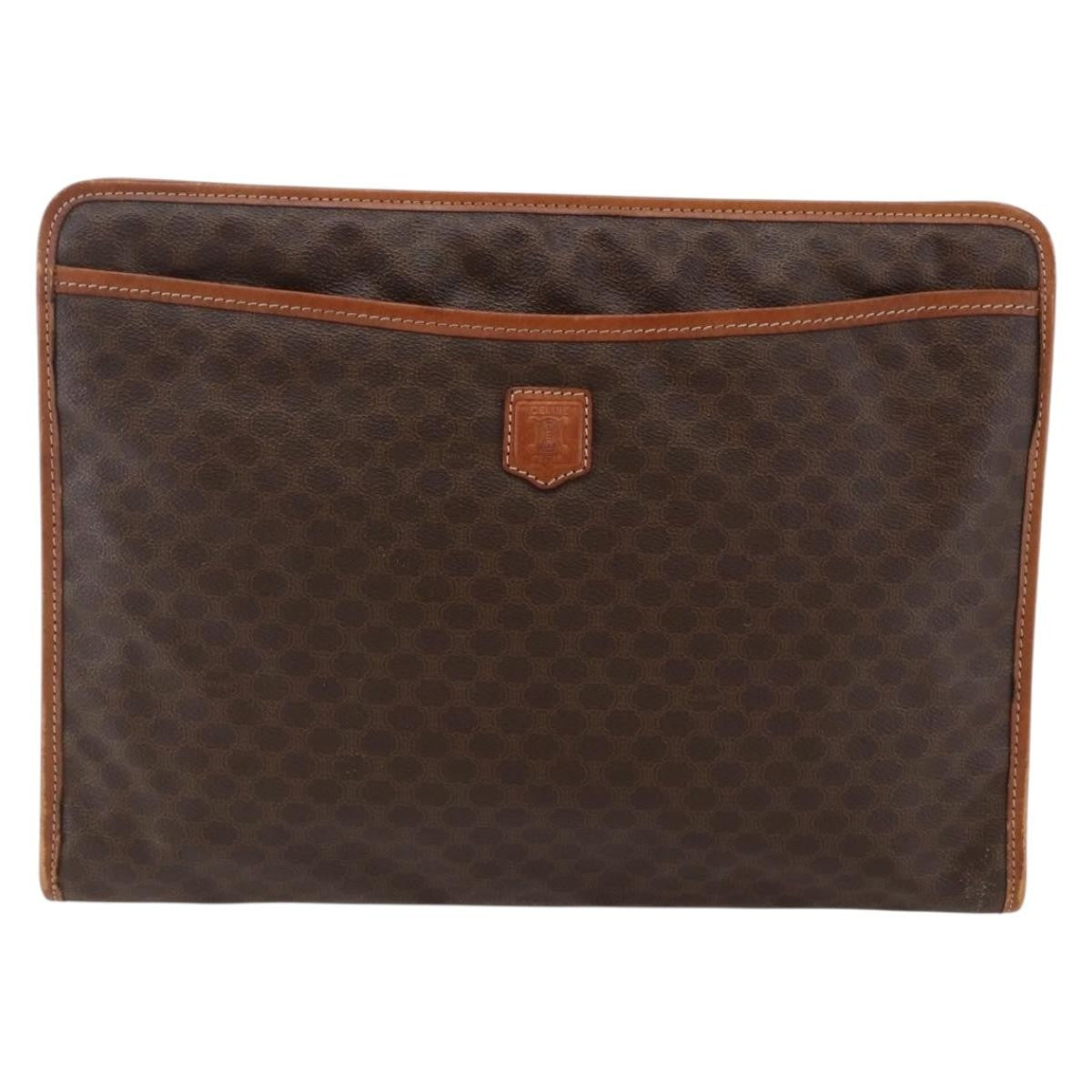 Celine Macadam Pochette Canvas Brown Canvas Clutche & Pouche Bag (Pre-Owned)