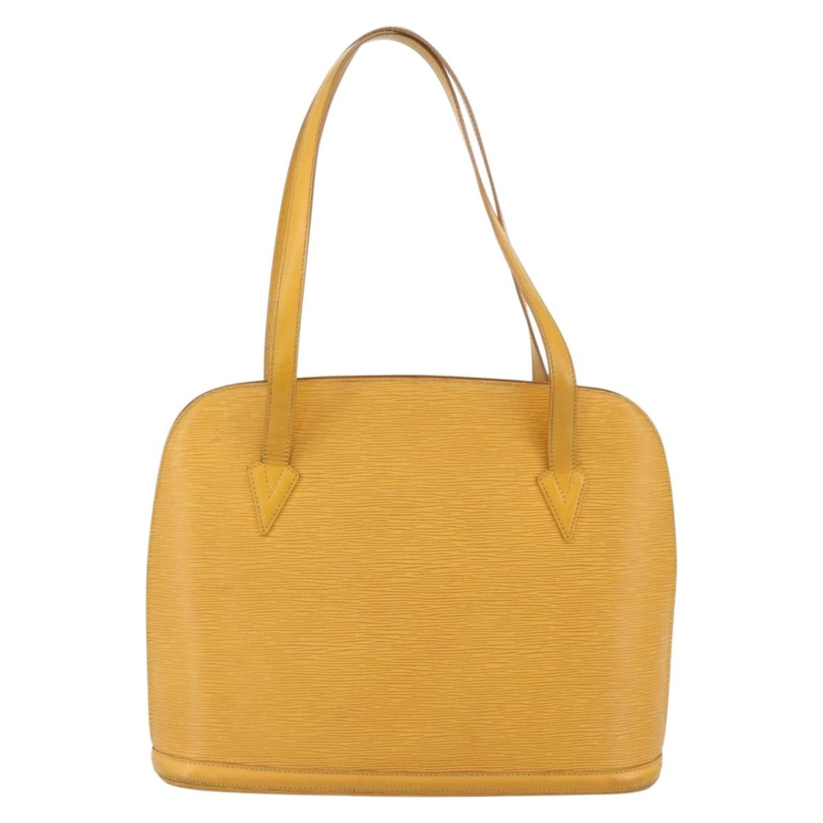 Louis Vuitton Lussac Handbag Epi Leather Yellow Leather Shoulder Bag Bag (Pre-Owned)