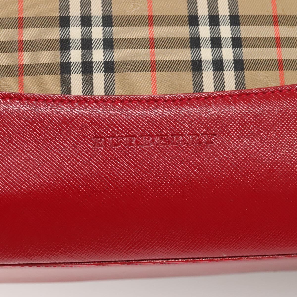 Burberry Nova Check Tote Canvas And Leather Beige Canvas Tote Bag Bag (Pre-Owned)