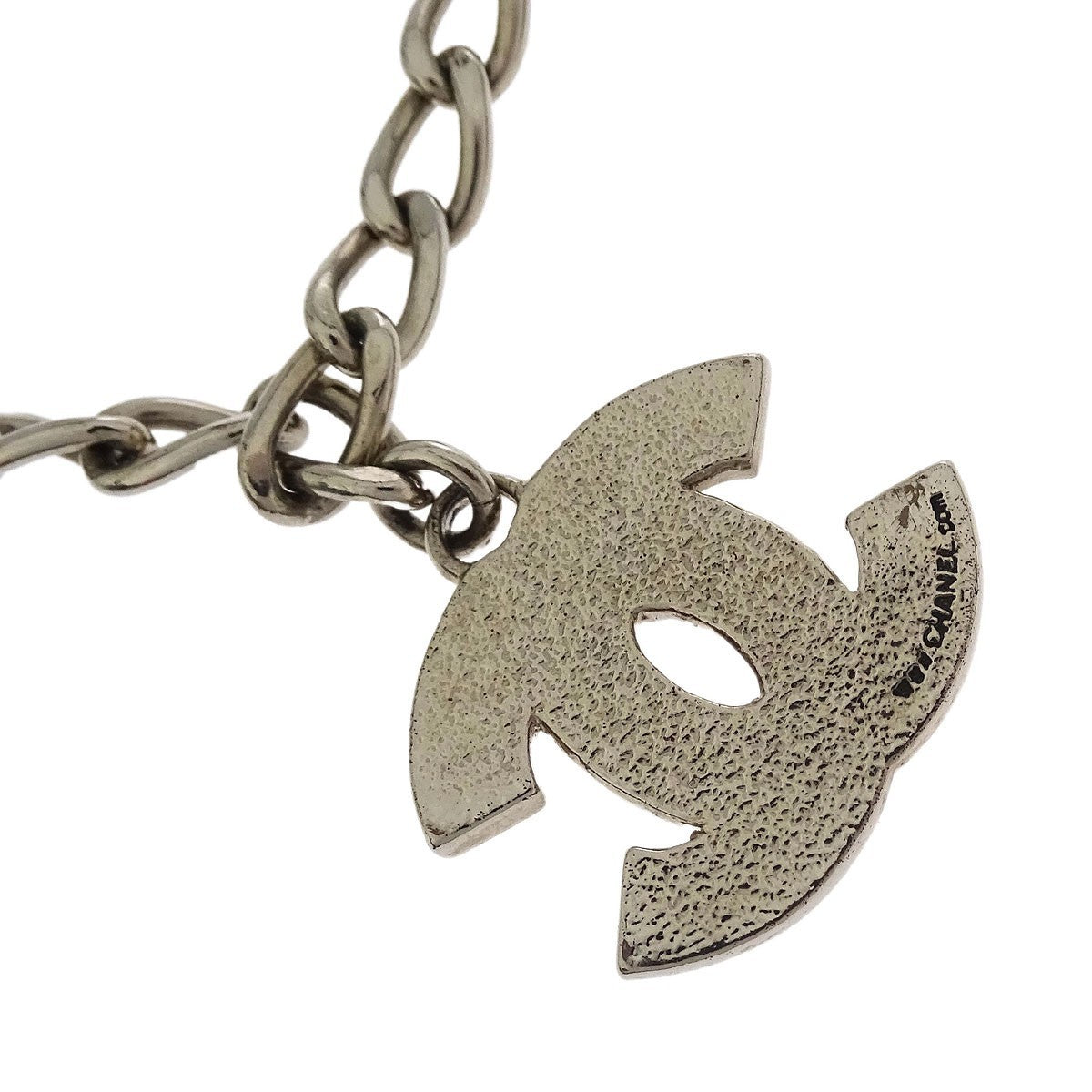 Chanel Cc Pendant Necklace Metal Silver Silver_Plated Necklace Jewelry (Pre-Owned)