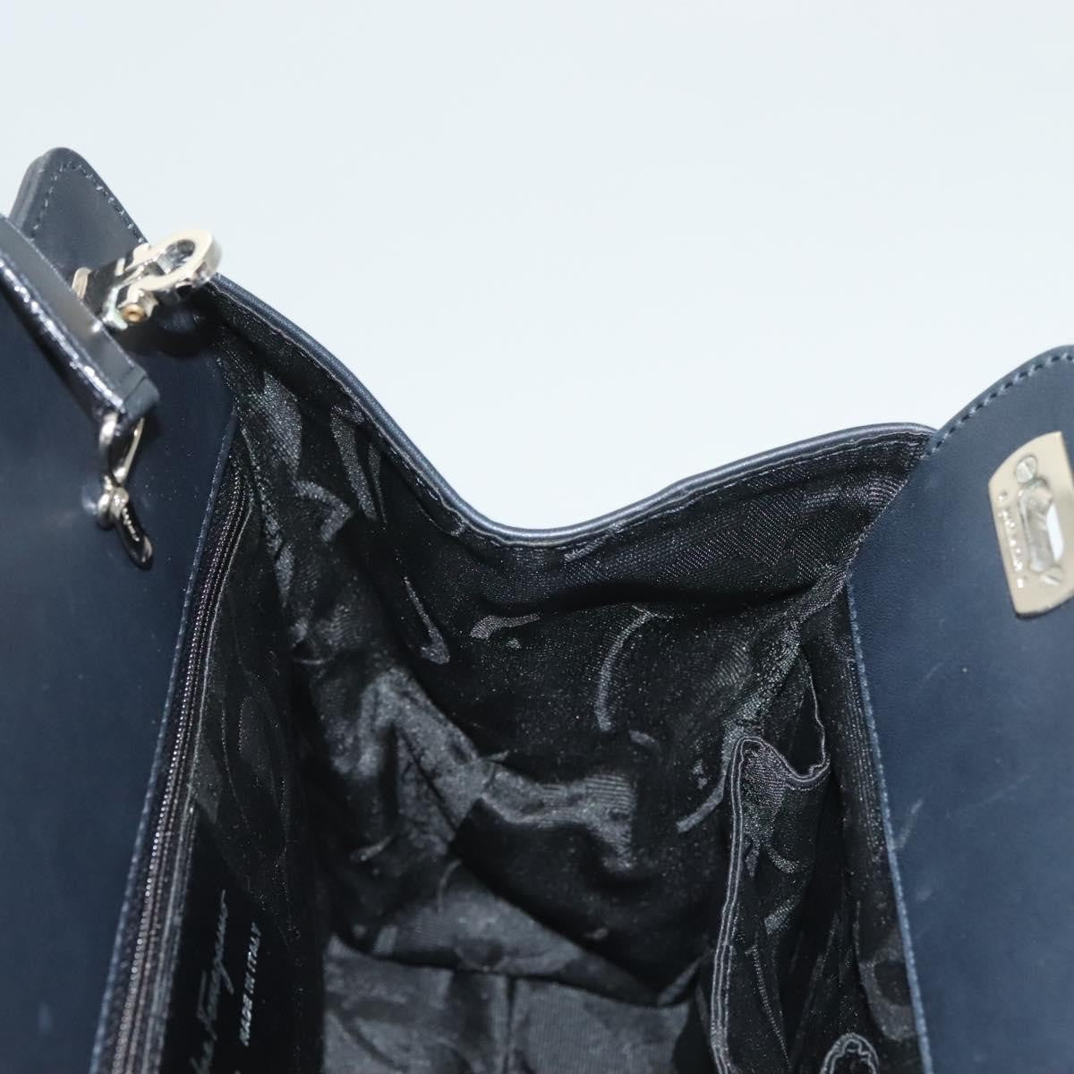Salvatore Ferragamo Soft W Tote Leather Black Leather Tote Bag Bag (Pre-Owned)