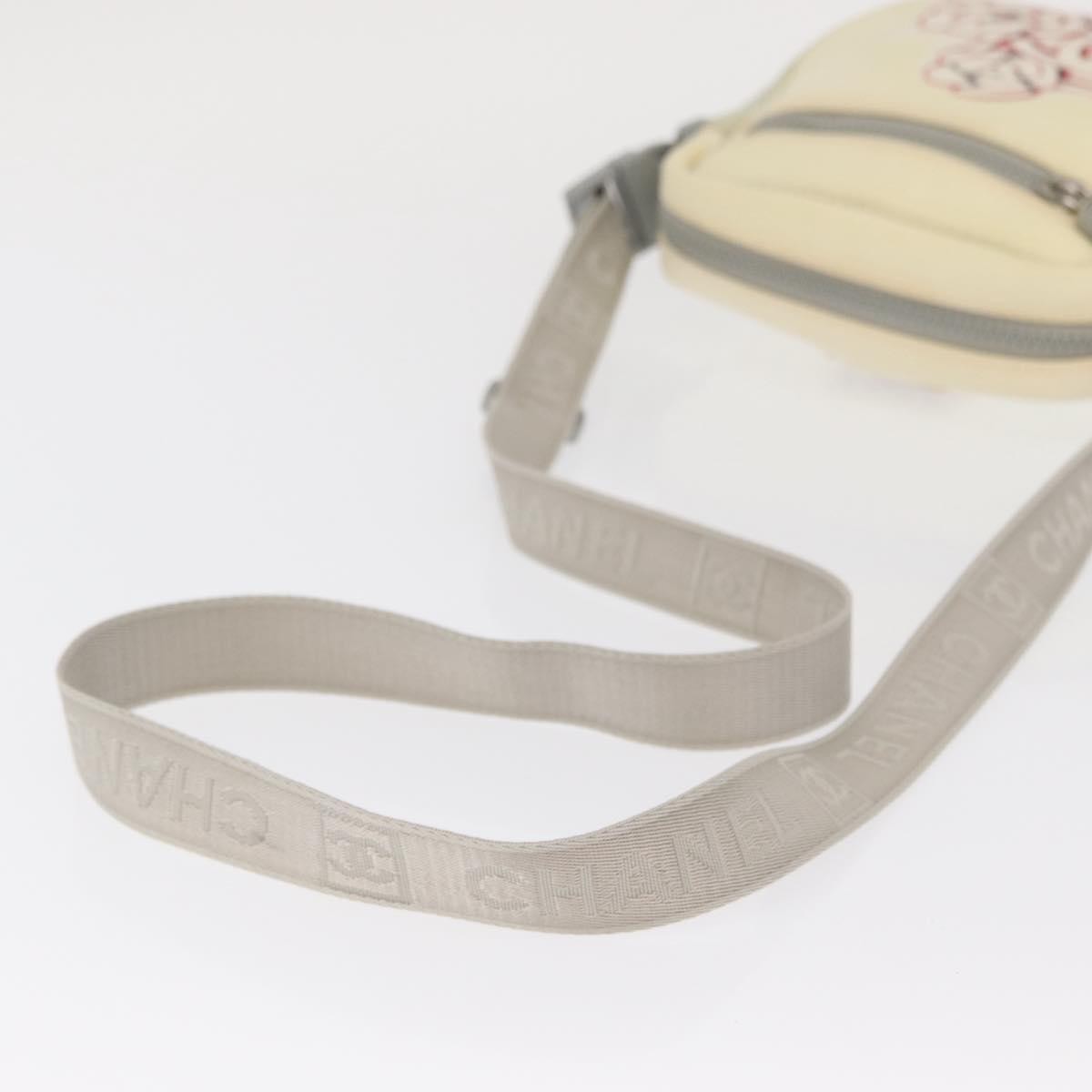 Chanel Sport Line Camera Crossbody Bag Nylon White Nylon Shoulder Bag Bag (Pre-Owned)