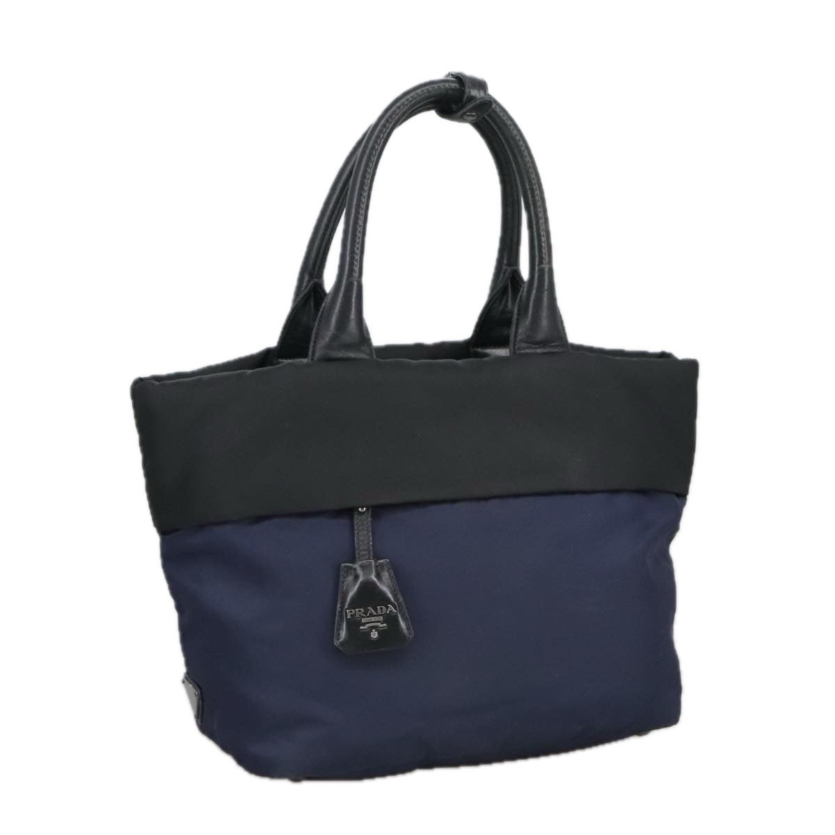 Prada Convertible Double Tote Tessuto Navy Nylon Bag (Pre-Owned)