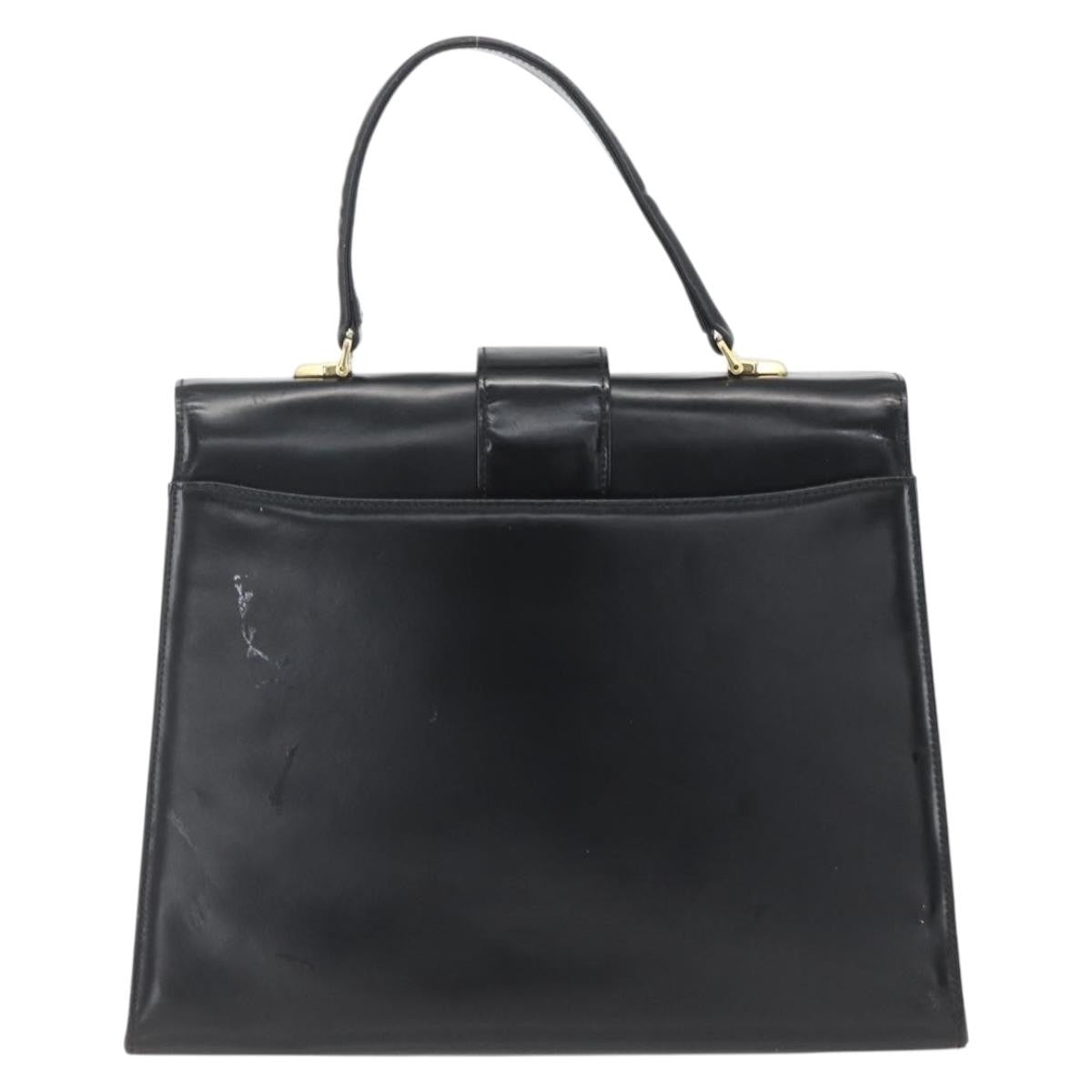 Valentino Garavani Vintage Handbag Leather Black Leather Handbag (Pre-Owned)