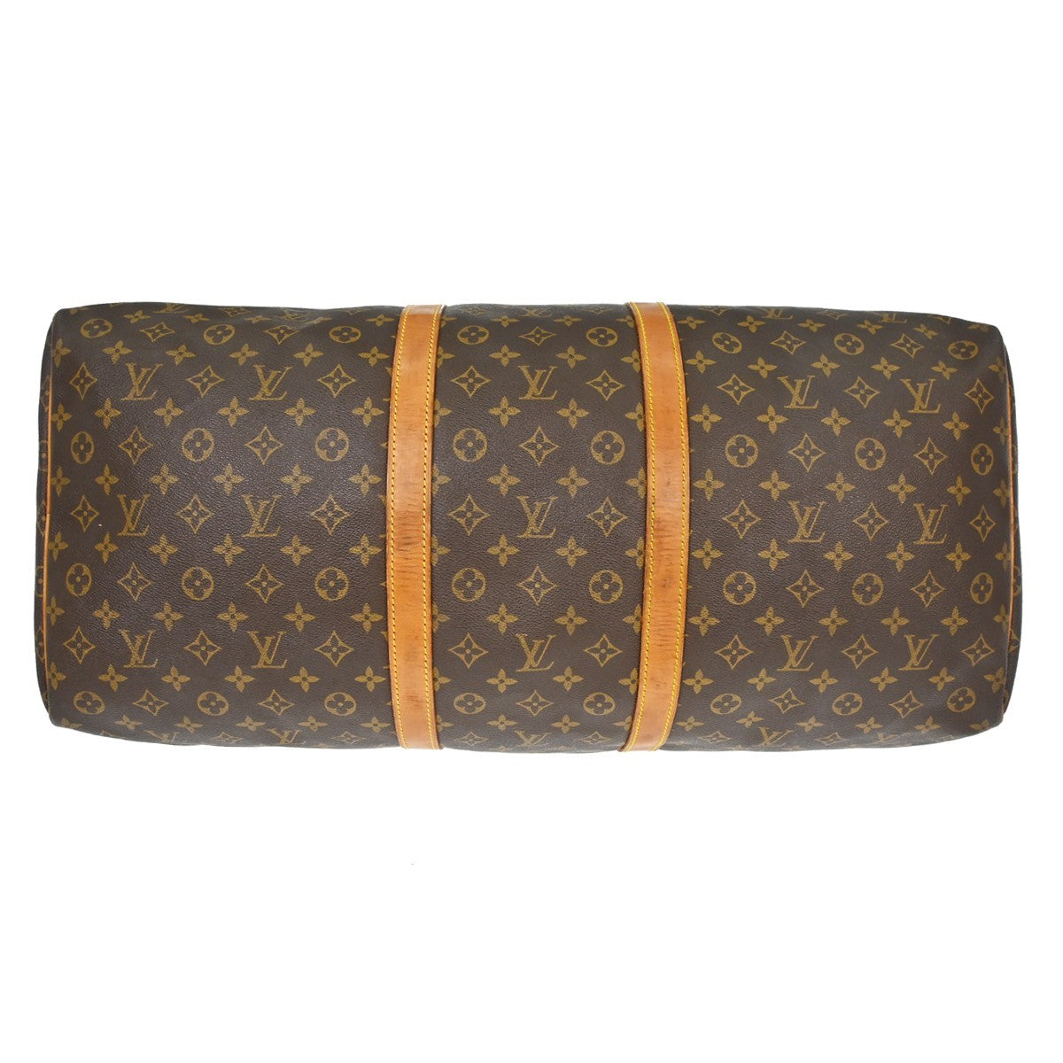 Louis Vuitton Keepall Bag Monogram Canvas Brown Canvas Handbag (Pre-Owned)