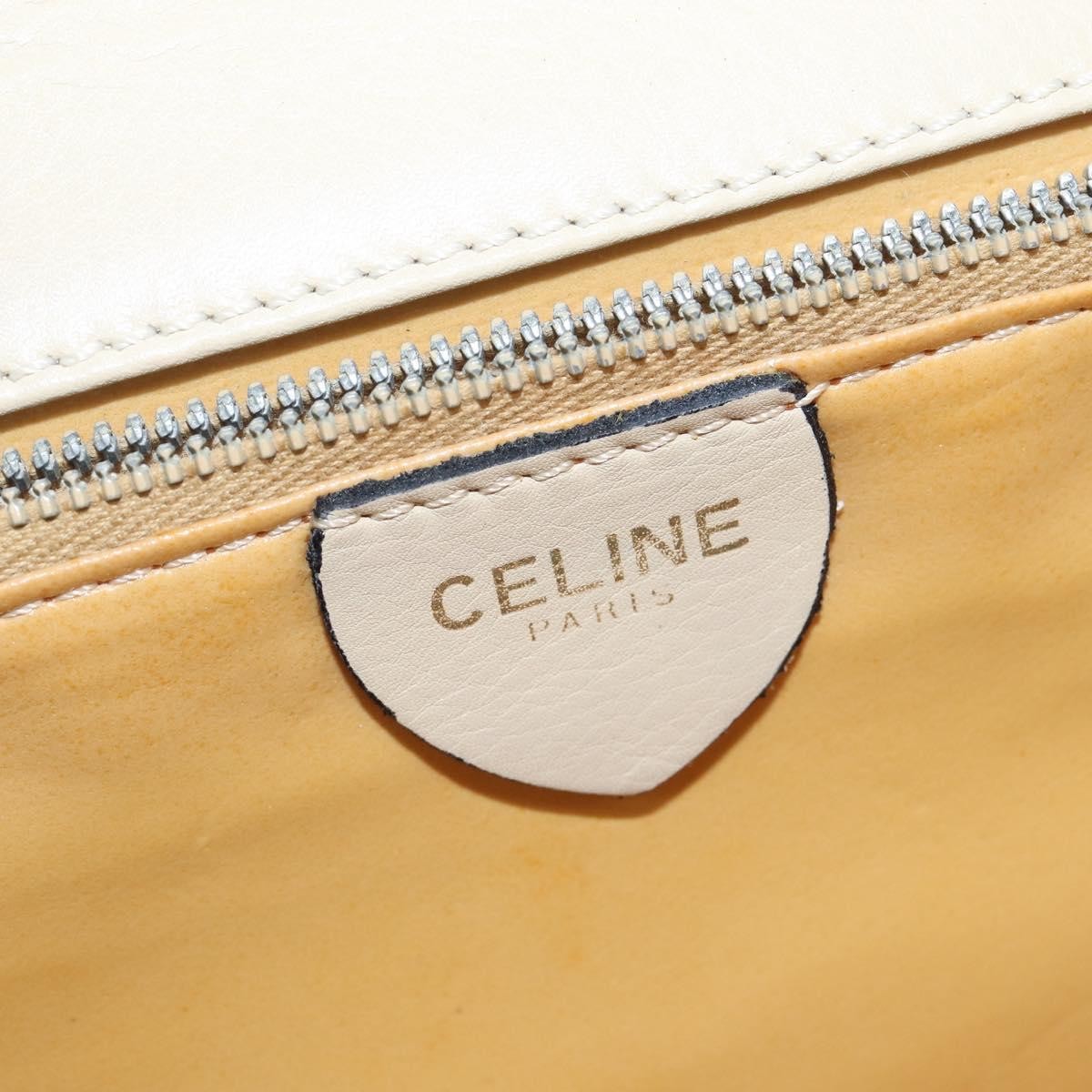 Celine Flap Shoulder Bag Leather Beige Leather Shoulder Bag Bag (Pre-Owned)