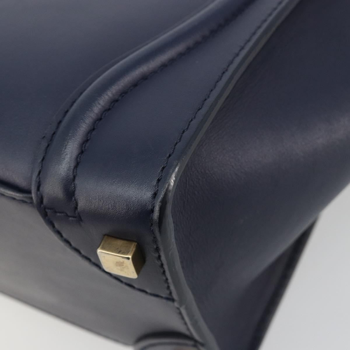 Celine Tricolor Luggage Bag Leather Navy Leather Handbag (Pre-Owned)