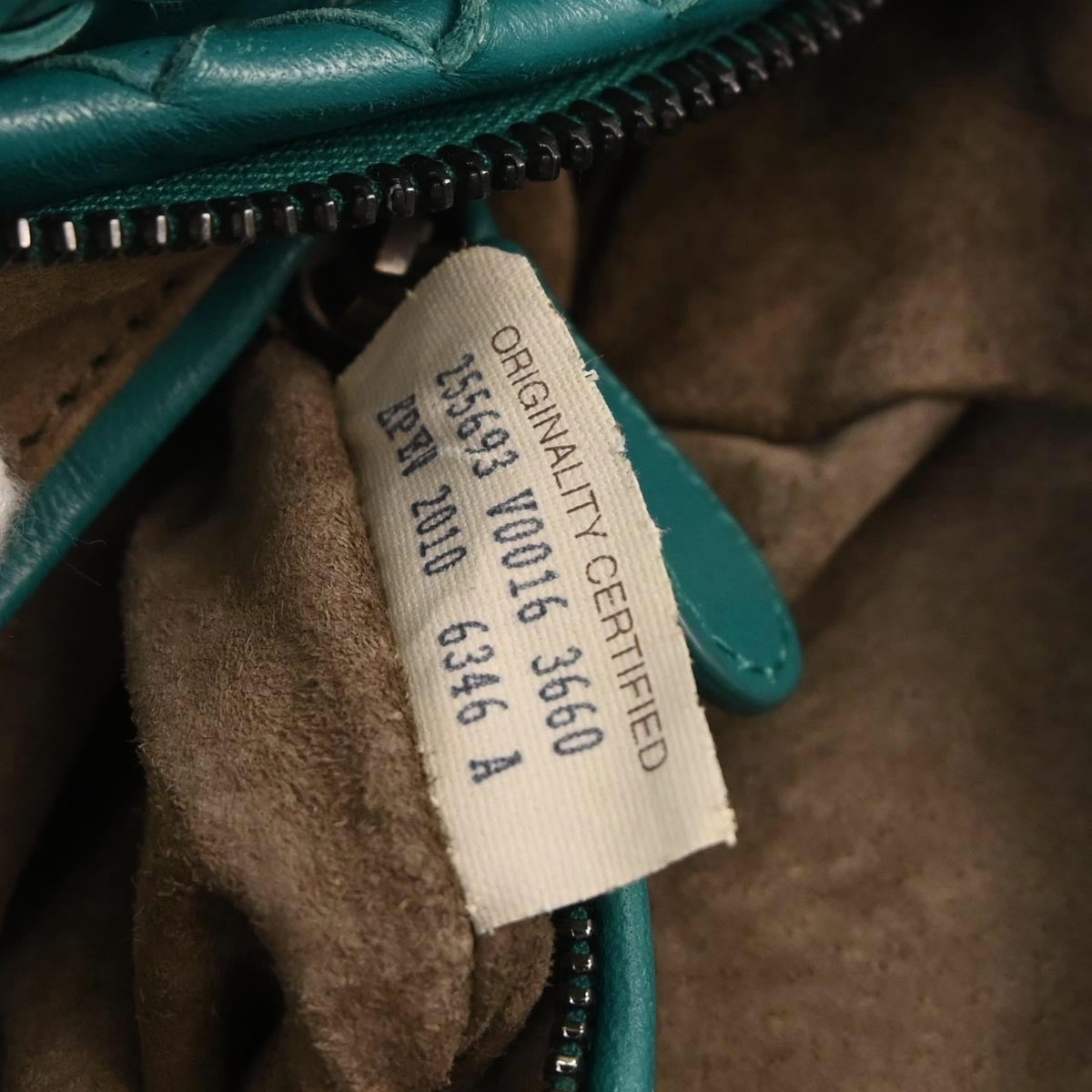 Bottega Veneta Zip Cube Messenger Intrecciato Nappa Green Leather Shoulder Bag Bag (Pre-Owned)