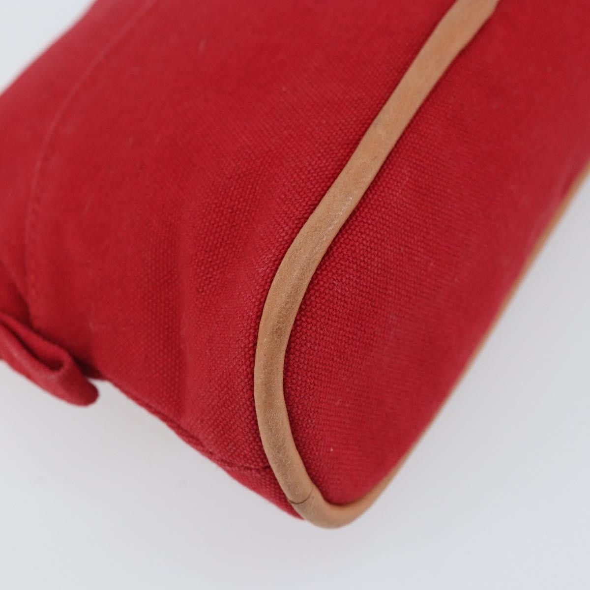Hermes Bolide Travel Pouch Canvas Red Canvas Clutche & Pouche Bag (Pre-Owned)