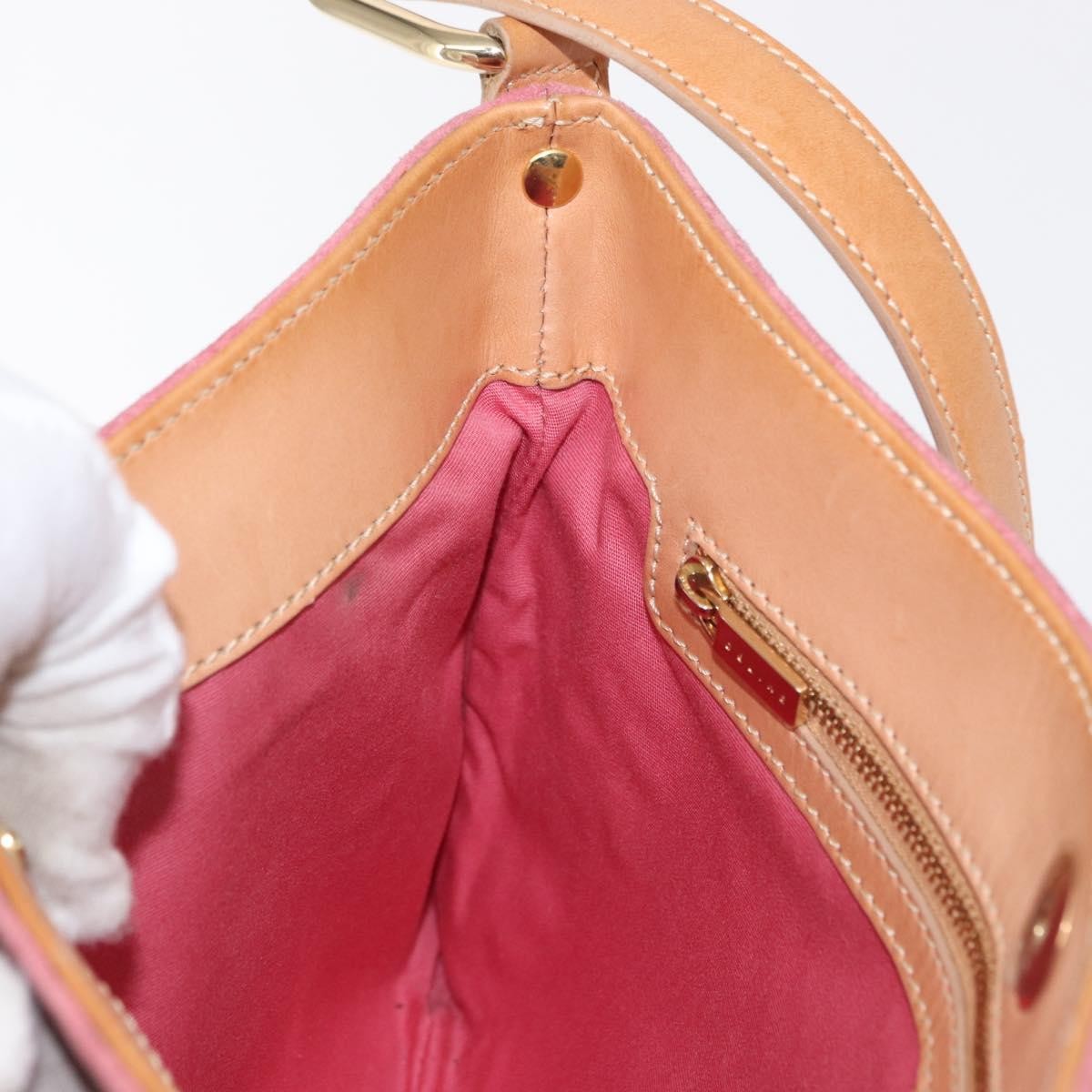 Celine C Macadam Shoulder Bag Suede Pink Suede Shoulder Bag Bag (Pre-Owned)