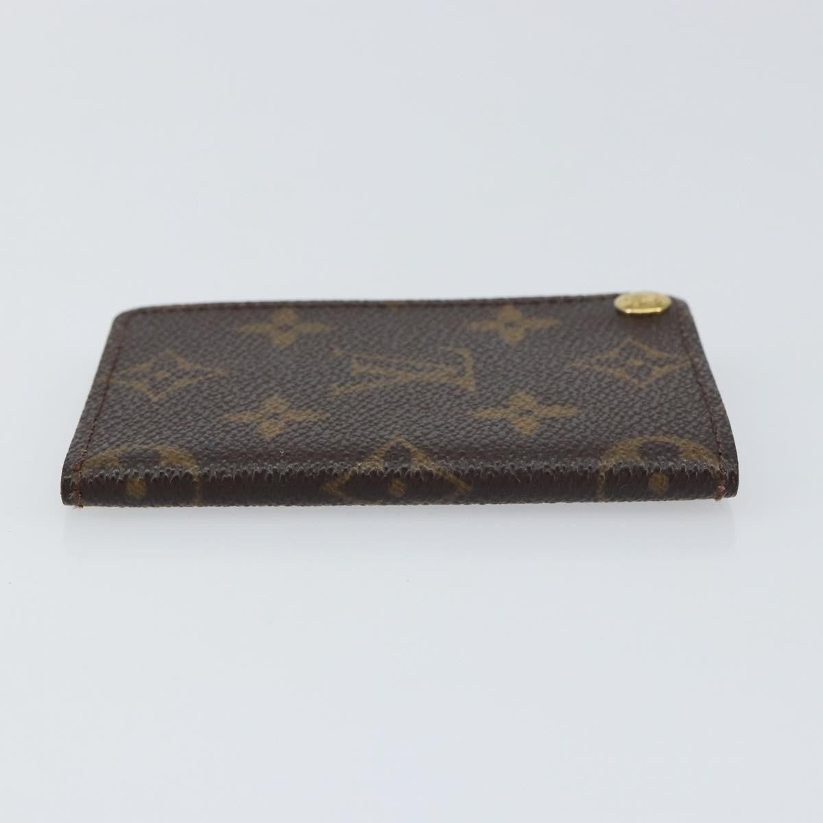 Louis Vuitton Porte Cartes Pression Card Case Monogram Canvas Brown Canvas Card Holders Accessory (Pre-Owned)