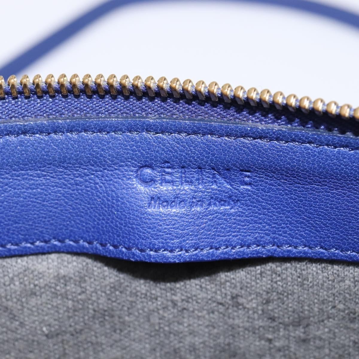 Celine Trio Crossbody Bag Leather Blue Leather Crossbody Bag Bag (Pre-Owned)