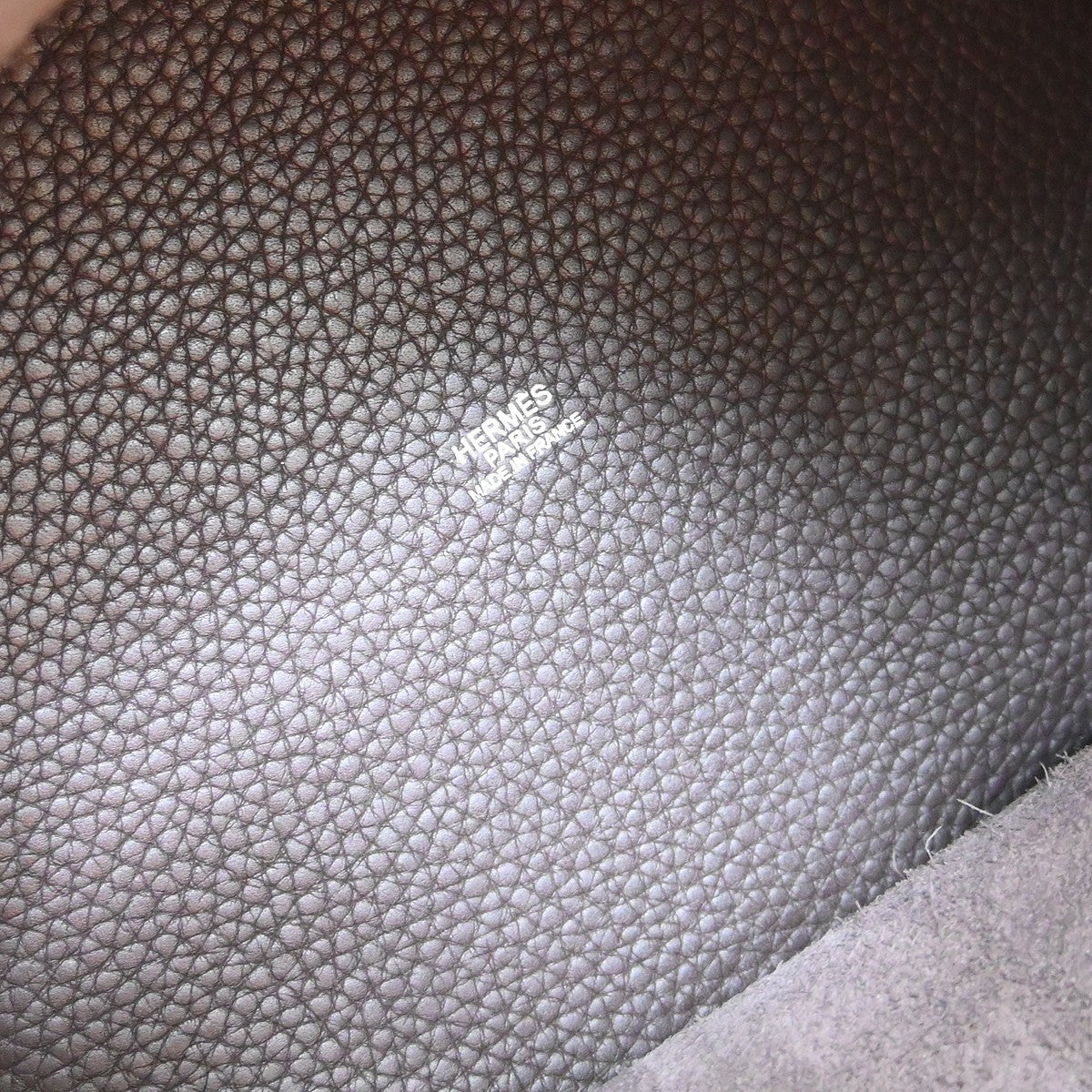 Hermes Picotin Bag Clemence Brown Leather Handbag (Pre-Owned)