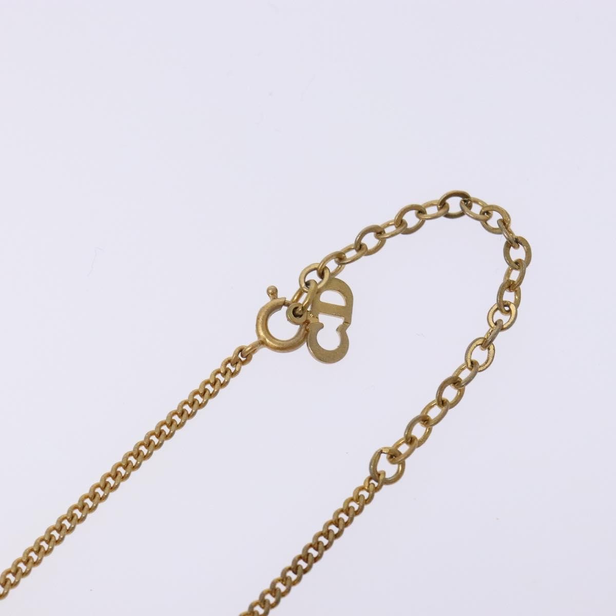 Christian Dior Cd Round Pendant Necklace Metal And Crystals Gold Metal Jewelry (Pre-Owned)