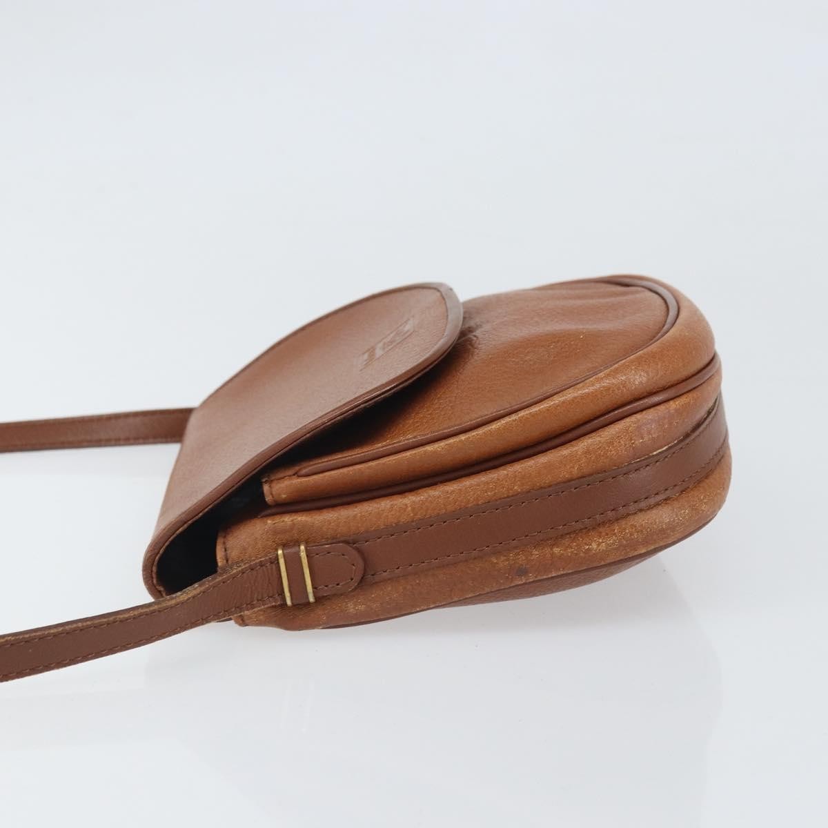 Burberry Vintage Shoulder Bag Leather Brown Leather Shoulder Bag Bag (Pre-Owned)