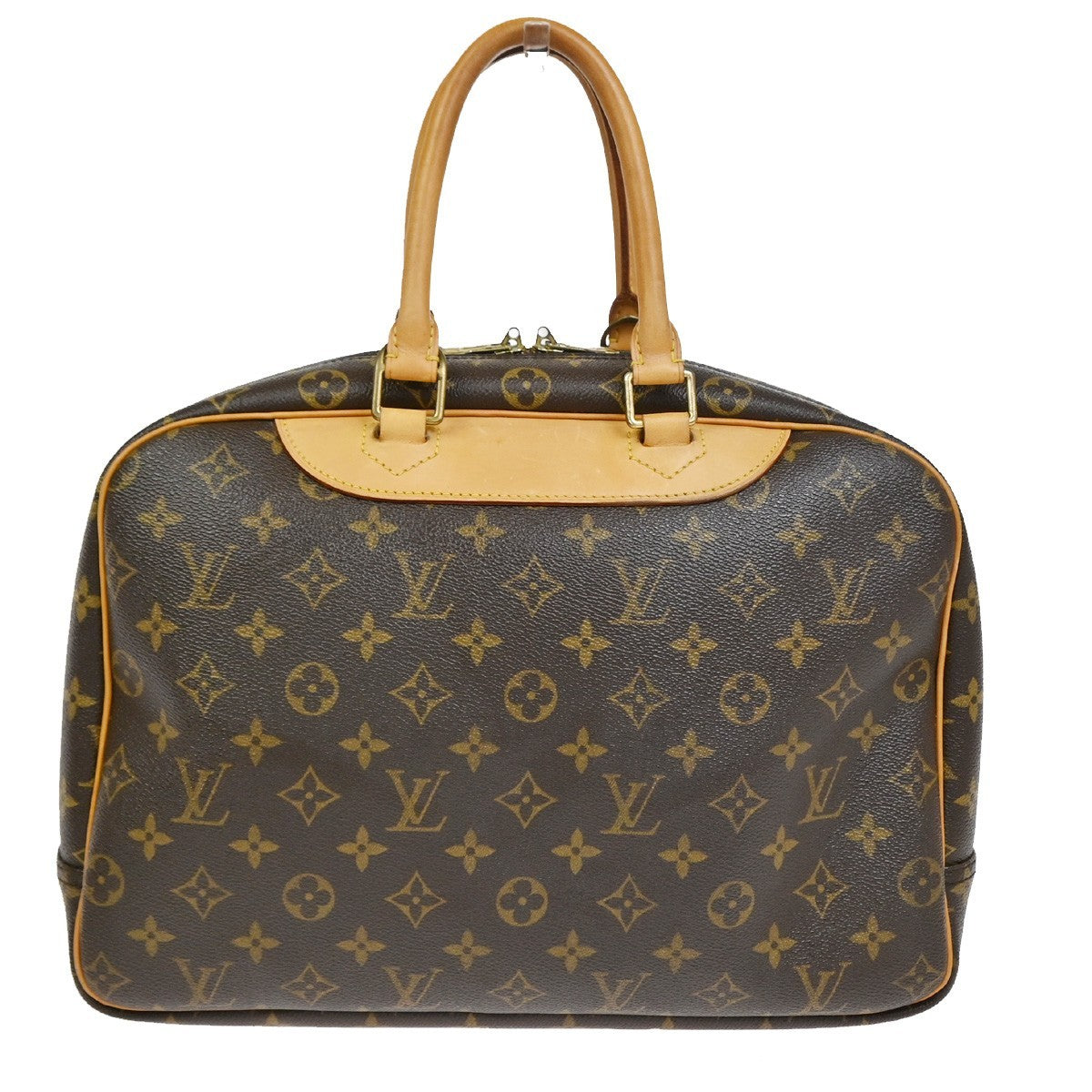 Louis Vuitton Deauville Handbag Monogram Canvas Brown Canvas Handbag (Pre-Owned)