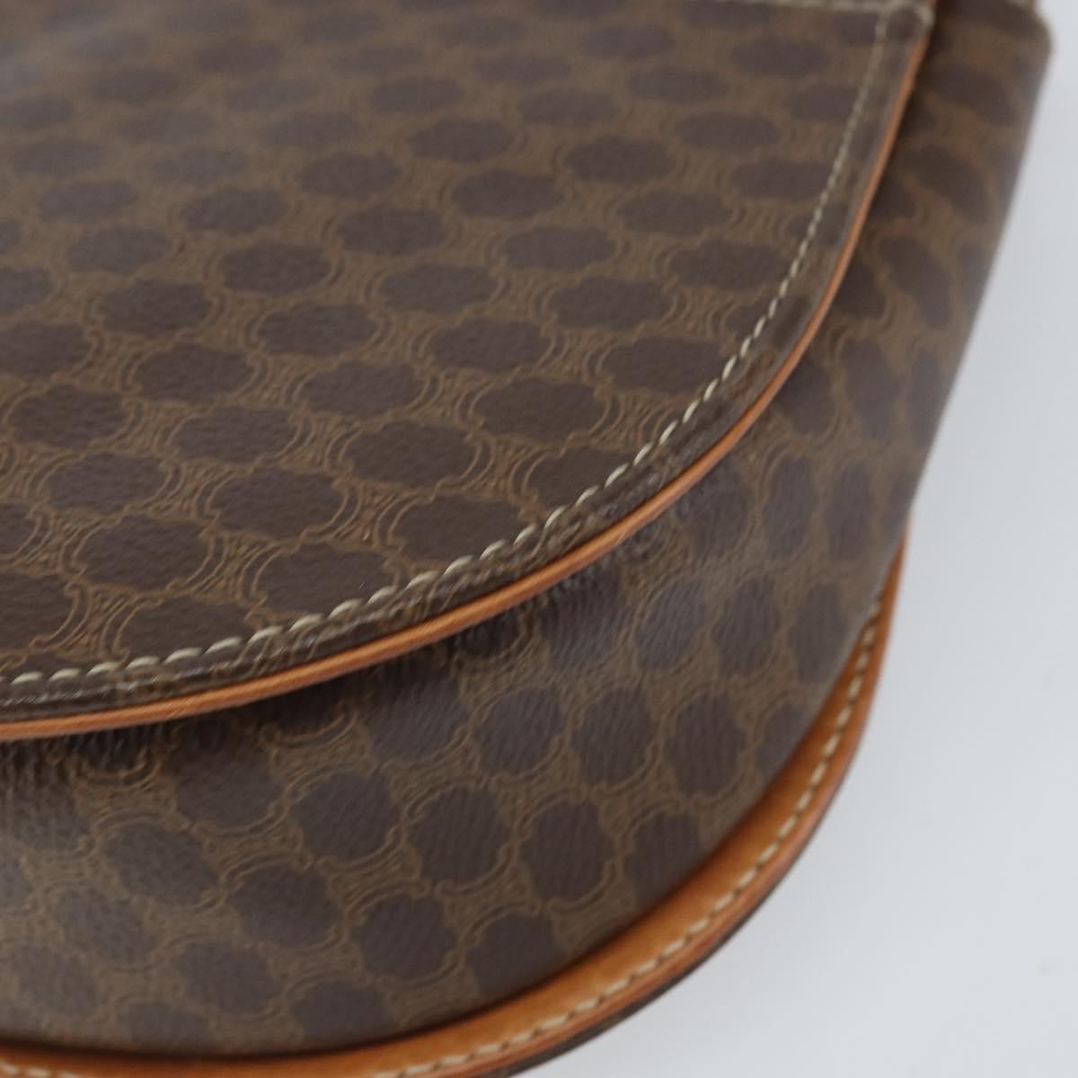 Celine Vintage Macadam Shoulder Bag Canvas And Leather Brown Canvas Shoulder Bag Bag (Pre-Owned)