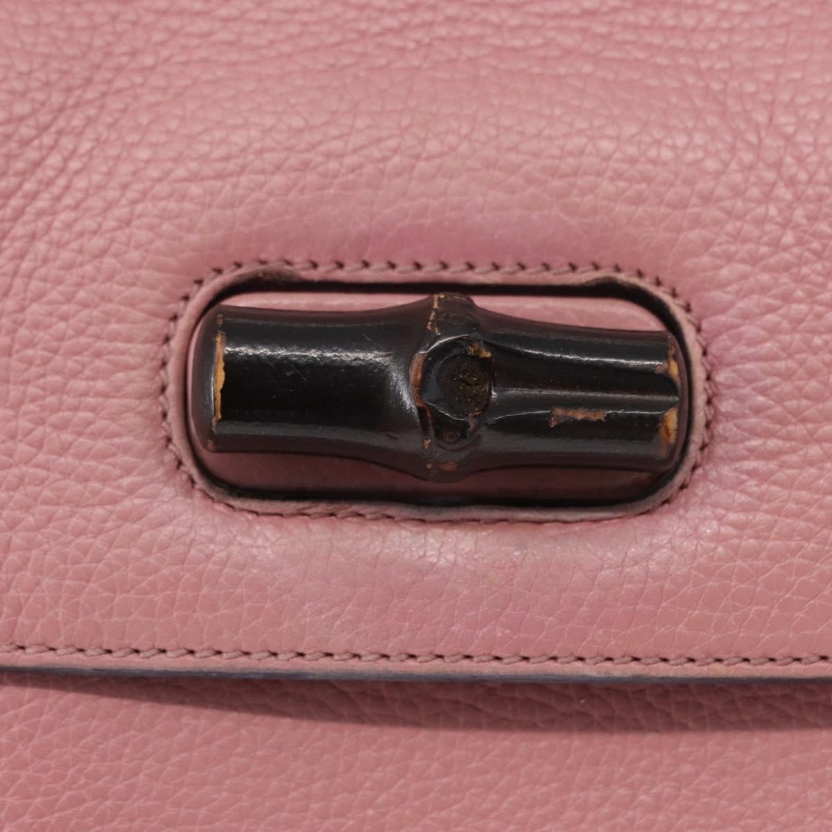 Gucci Bamboo Daily Top Handle Bag Leather Pink Leather Handbag (Pre-Owned)