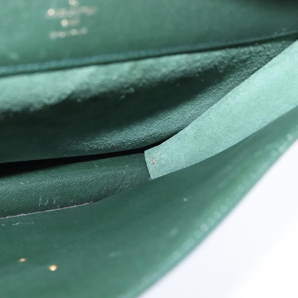 Louis Vuitton Serviette Kourad Briefcase Taiga Leather Green Leather Briefcase Bag (Pre-Owned)