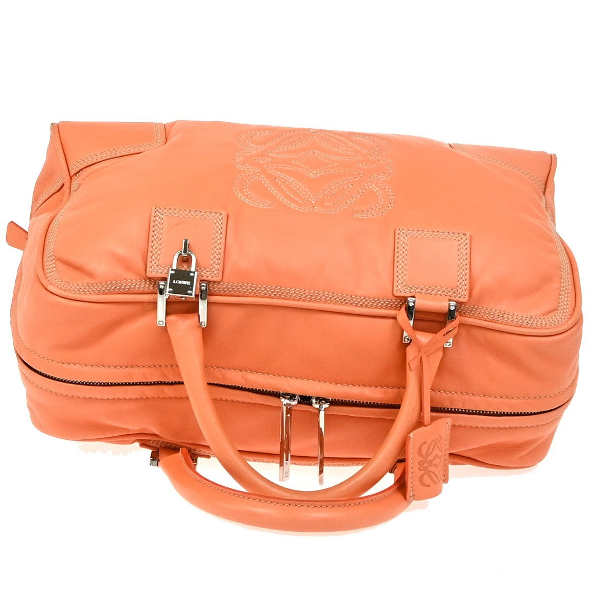 Loewe Amazona Bag Leather Orange Leather Handbag (Pre-Owned)