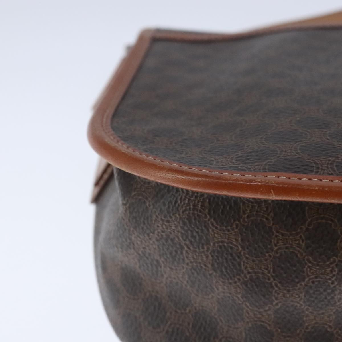 Celine Vintage Macadam Shoulder Bag Canvas And Leather Brown Canvas Shoulder Bag Bag (Pre-Owned)
