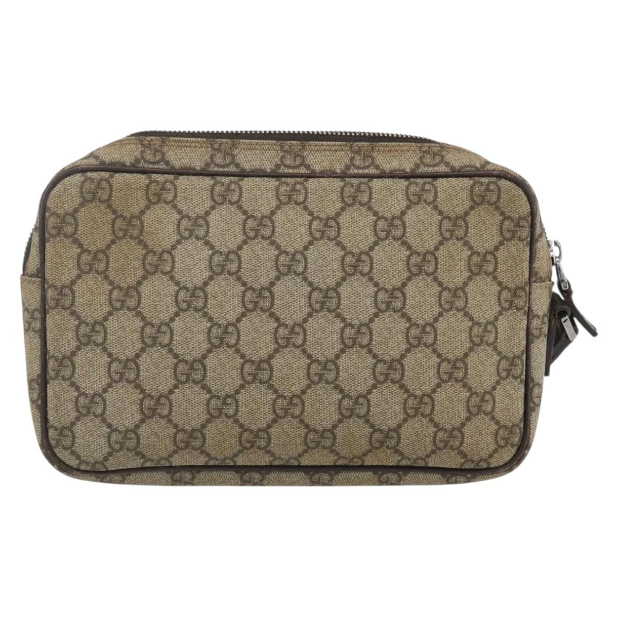 Gucci Wristlet Clutch Gg Coated Canvas Beige Canvas Clutche & Pouche Bag (Pre-Owned)