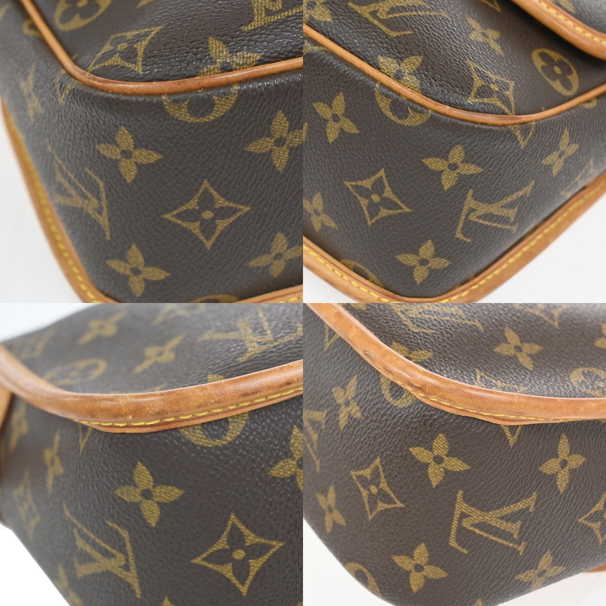 Louis Vuitton Sologne Handbag Monogram Canvas Brown Leather Shoulder Bag Bag (Pre-Owned)