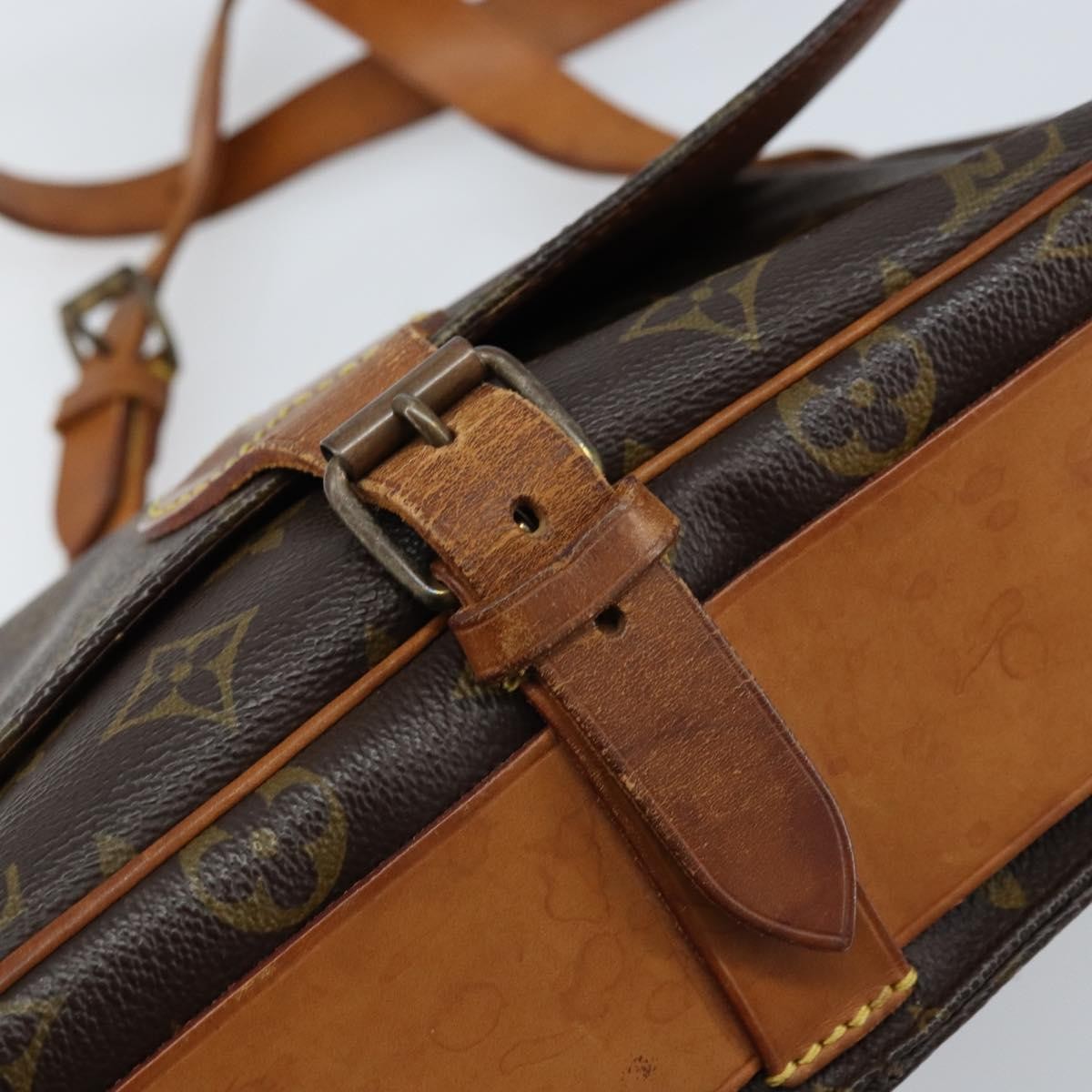 Louis Vuitton Cartouchiere Handbag Monogram Canvas Brown Canvas Shoulder Bag Bag (Pre-Owned)