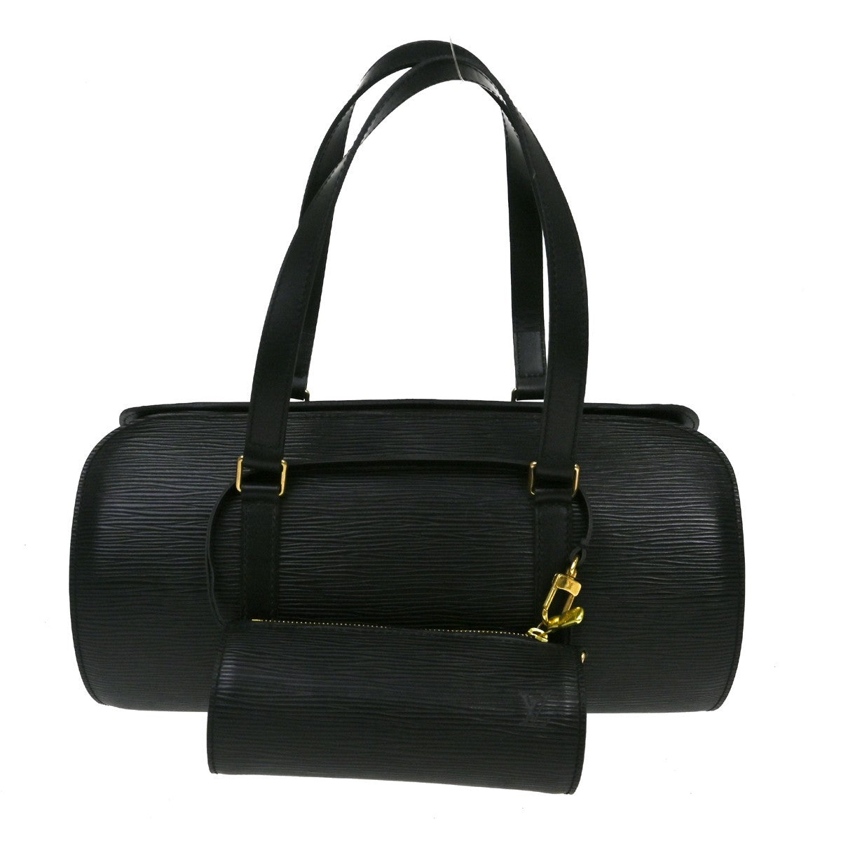 Louis Vuitton Soufflot Handbag Epi Leather Black Leather Handbag (Pre-Owned)