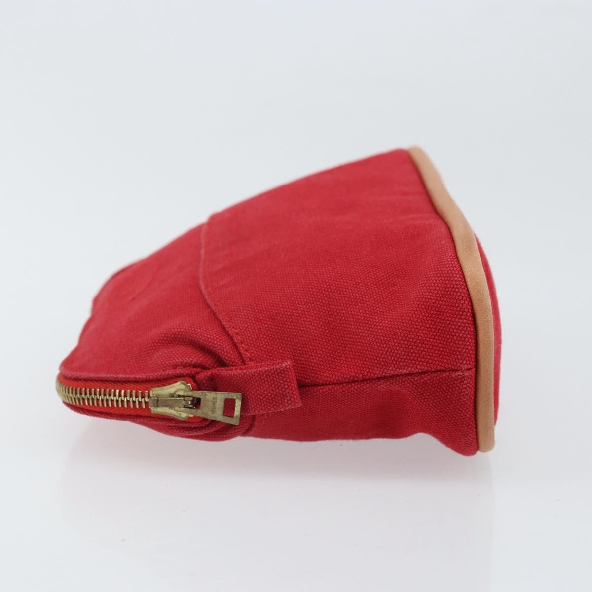 Hermes Bolide Travel Pouch Canvas Red Canvas Clutche & Pouche Bag (Pre-Owned)