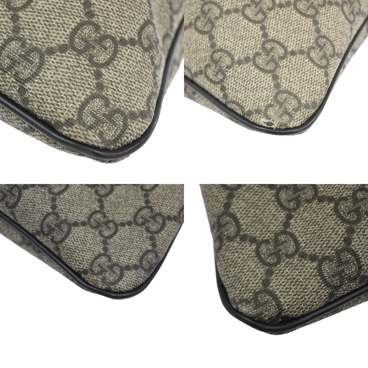 Gucci Zip Top Messenger Bag Gg Coated Canvas Brown Canvas Shoulder Bag Bag (Pre-Owned)