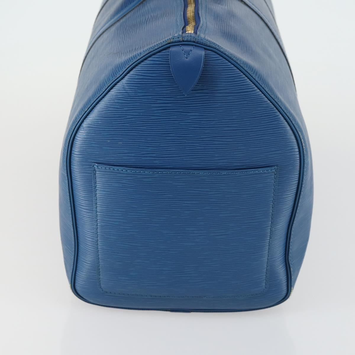 Louis Vuitton Keepall Bag Epi Leather Blue Leather Travel Bag Bag (Pre-Owned)