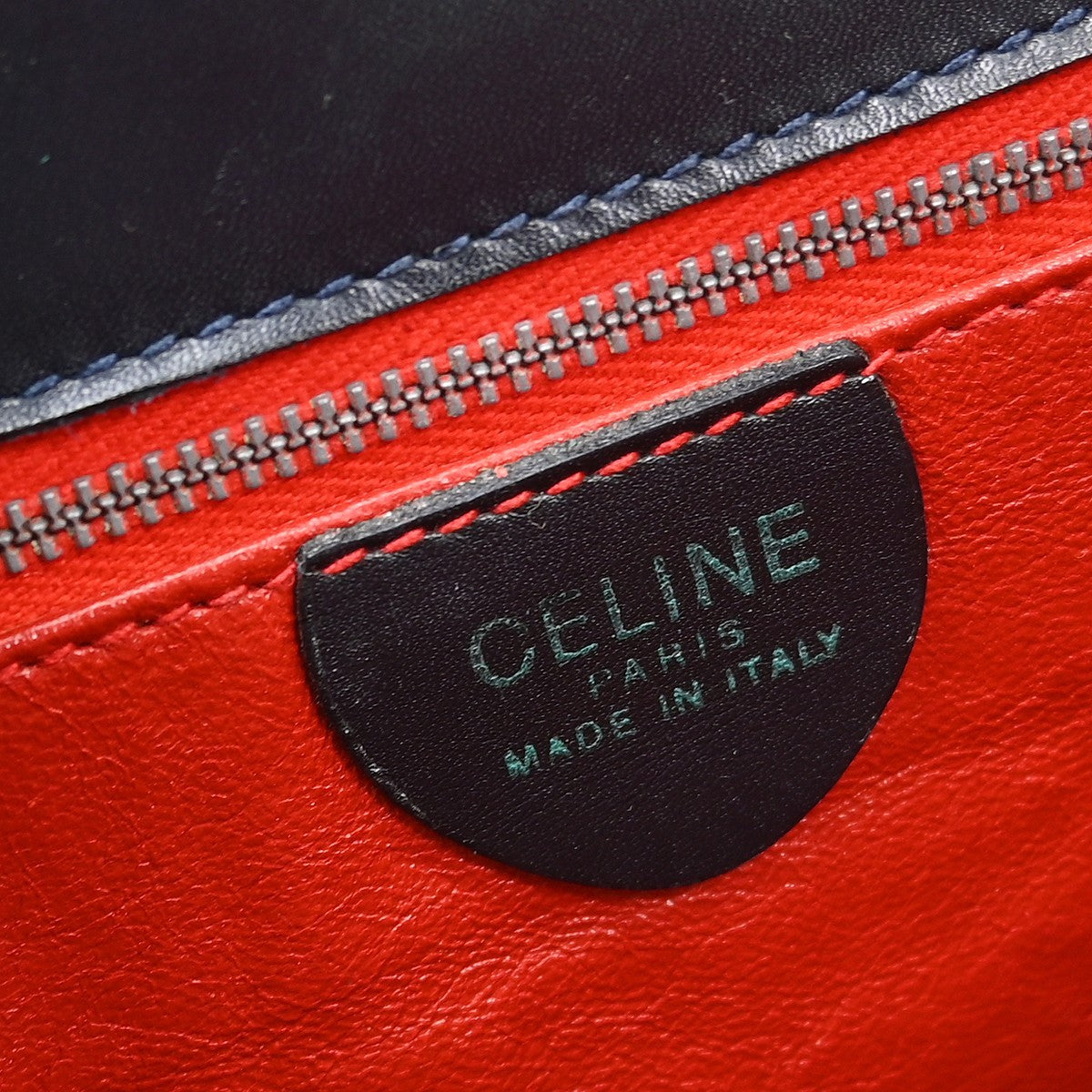 Celine Triomphe Shoulder Bag Leather Navy Leather Shoulder Bag Bag (Pre-Owned)