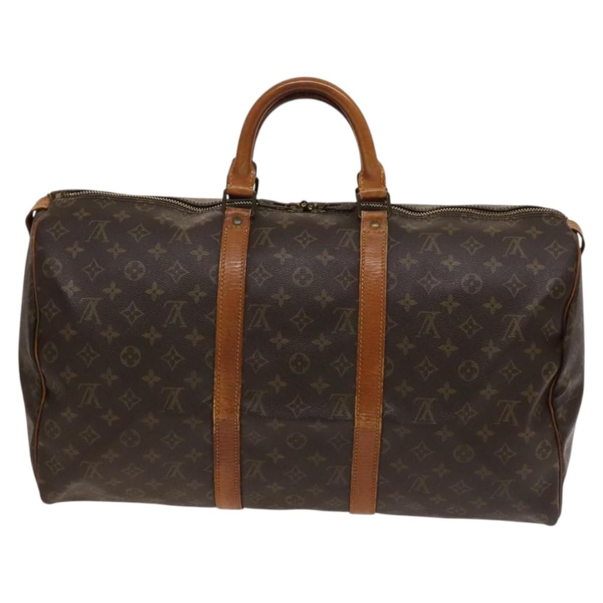 Louis Vuitton Keepall Bag Monogram Canvas Brown Canvas Travel Bag Bag (Pre-Owned)