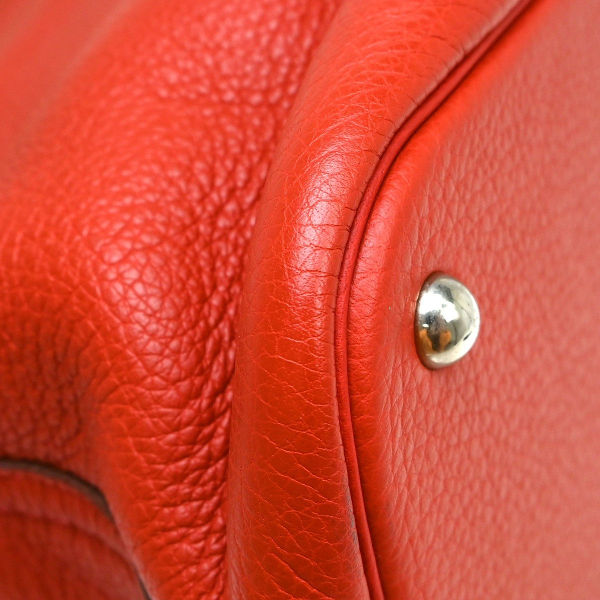 Hermes Bolide Bag Ardennes Red Leather Handbag (Pre-Owned)