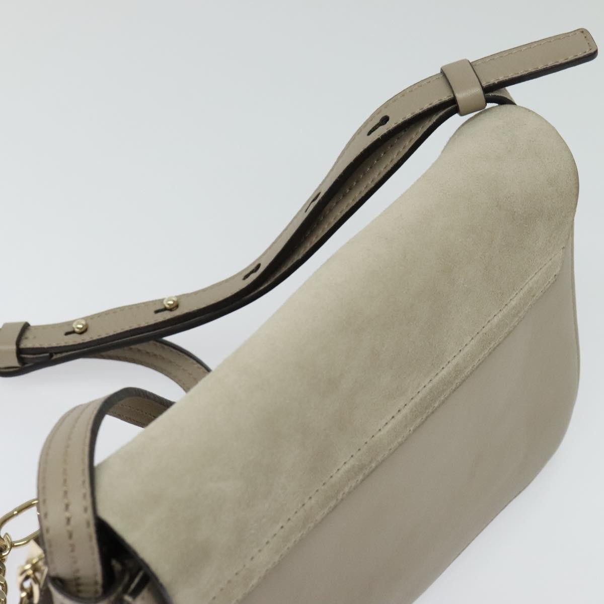 Chloe Faye Crossbody Leather And Suede Gray Suede Shoulder Bag Bag (Pre-Owned)