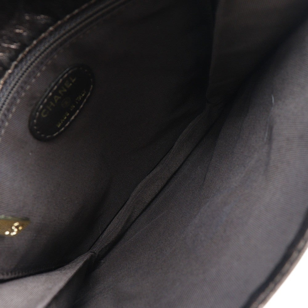 Chanel Vintage Shoulder Bag Leather Brown Leather Shoulder Bag Bag (Pre-Owned)