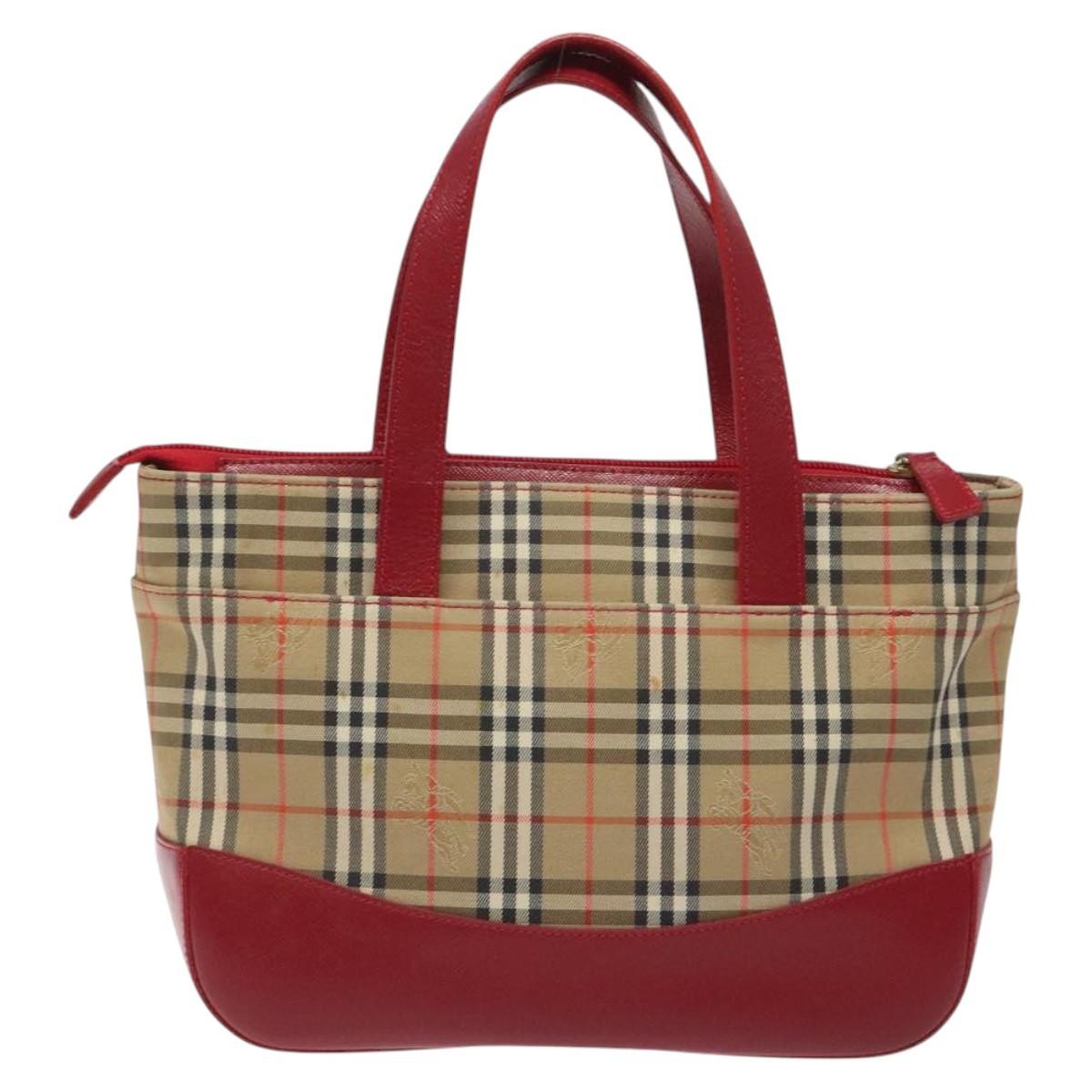 Burberry Nova Check Handbag Nova Check Canvas And Leather Beige Canvas Handbag (Pre-Owned)
