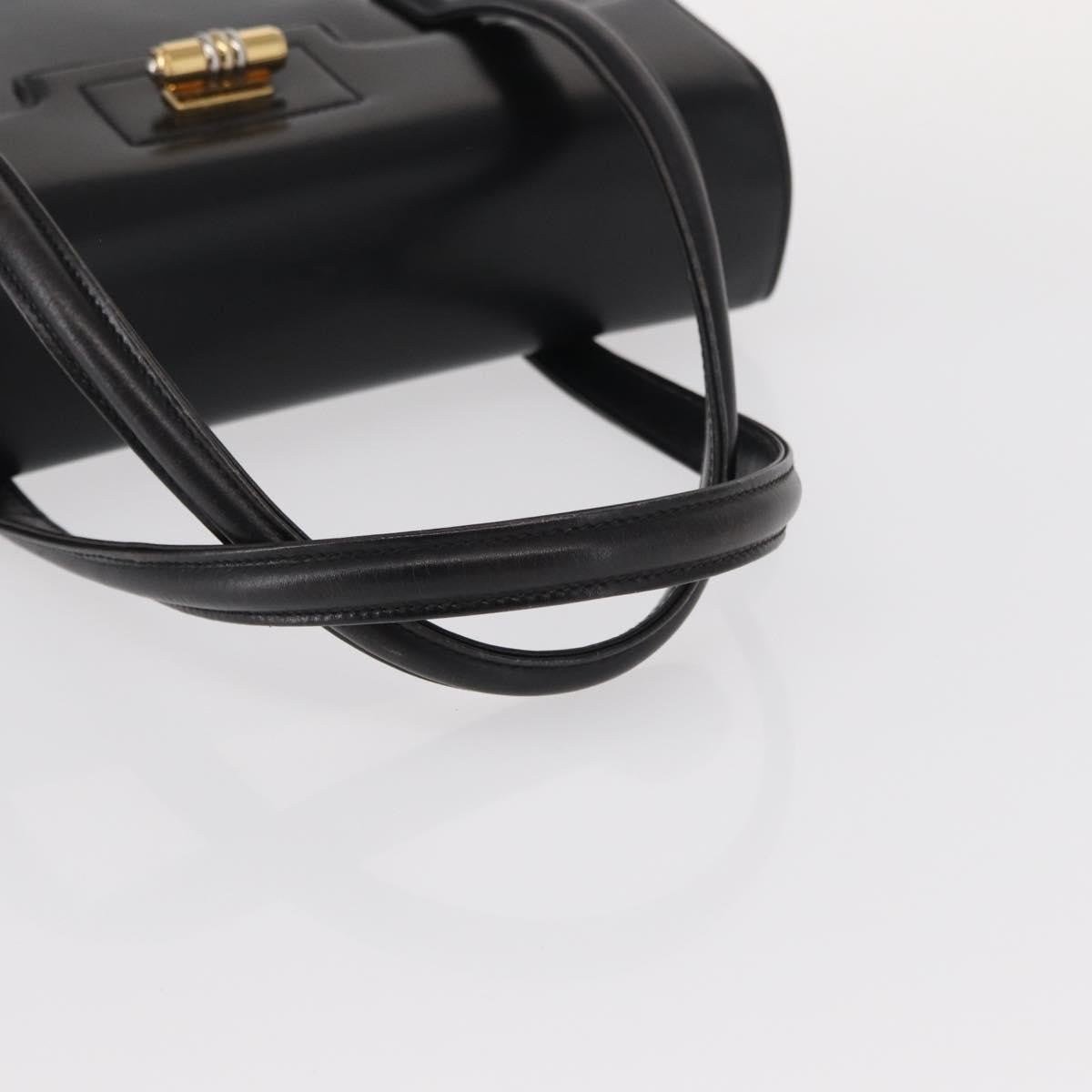 Gucci Vintage Handbag Leather Black Leather Handbag (Pre-Owned)