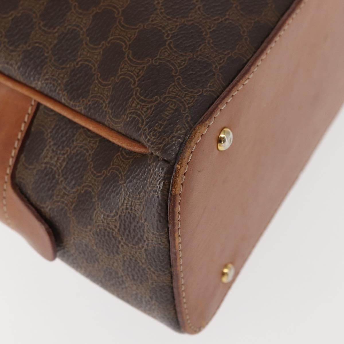 Celine Vintage Macadam Handbag Canvas And Leather Brown Canvas Handbag (Pre-Owned)