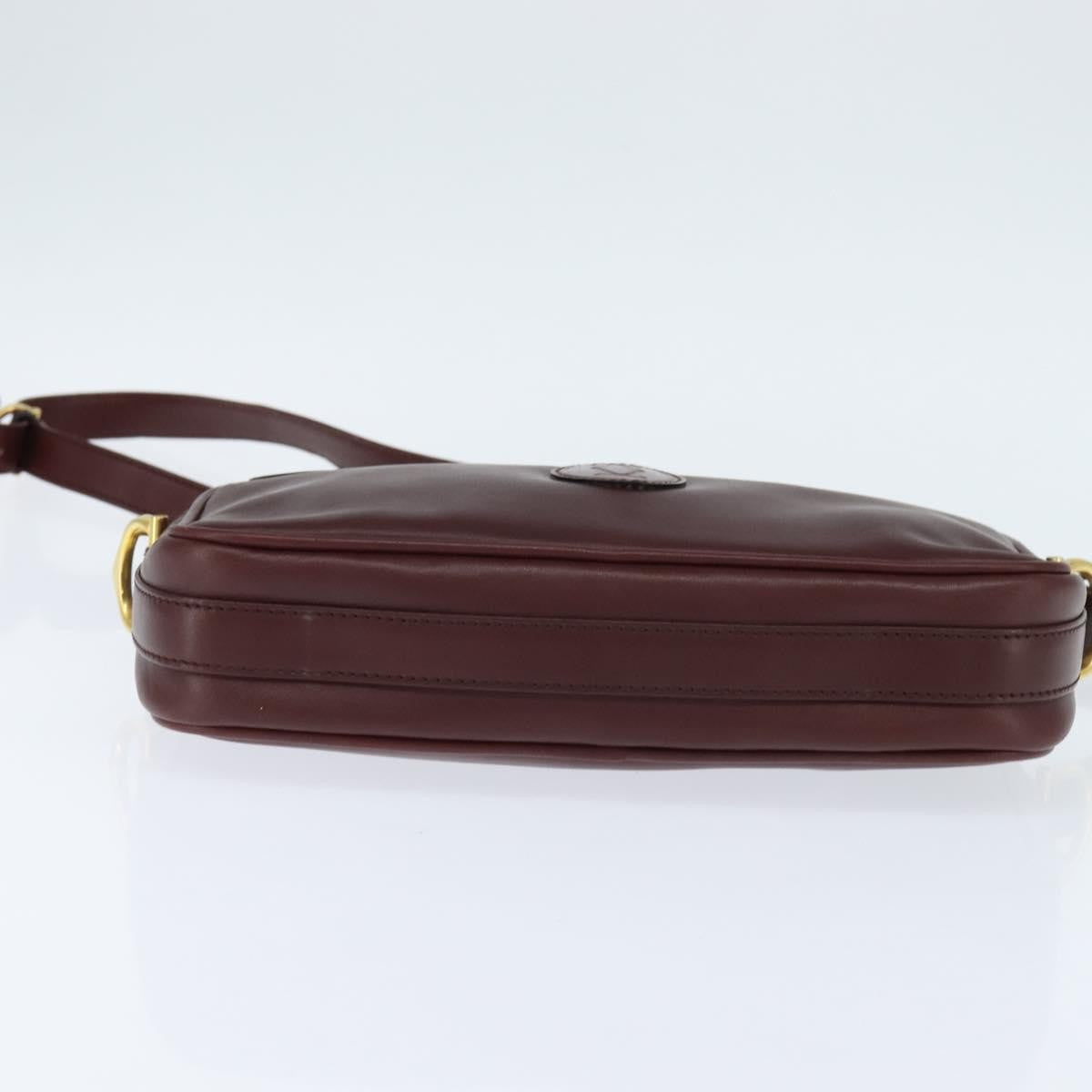 Cartier Must De Cartier Shoulder Bag Leather Burgundy Leather Shoulder Bag Bag (Pre-Owned)