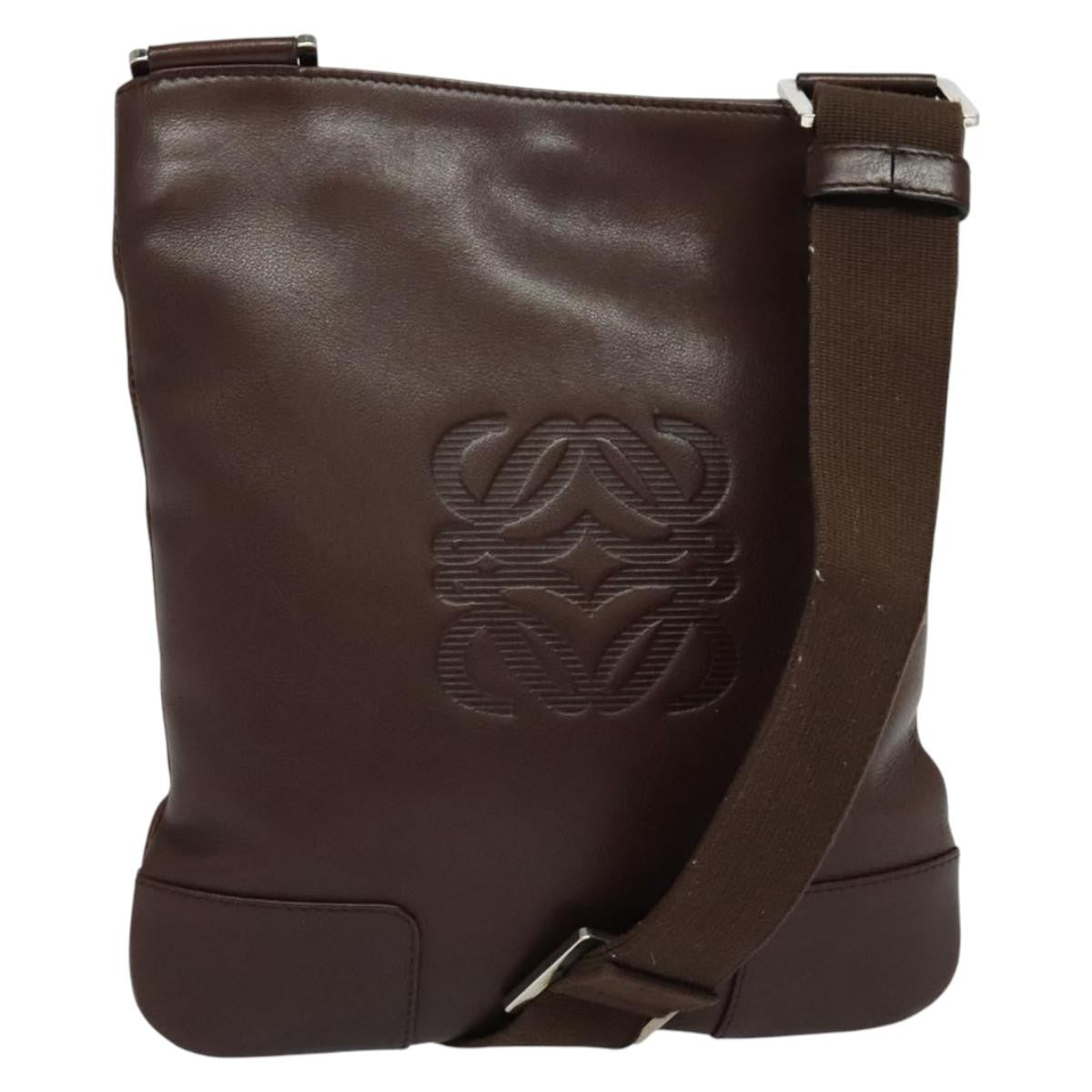 Loewe Anagram Shoulder Bag Leather Brown Leather Shoulder Bag Bag (Pre-Owned)