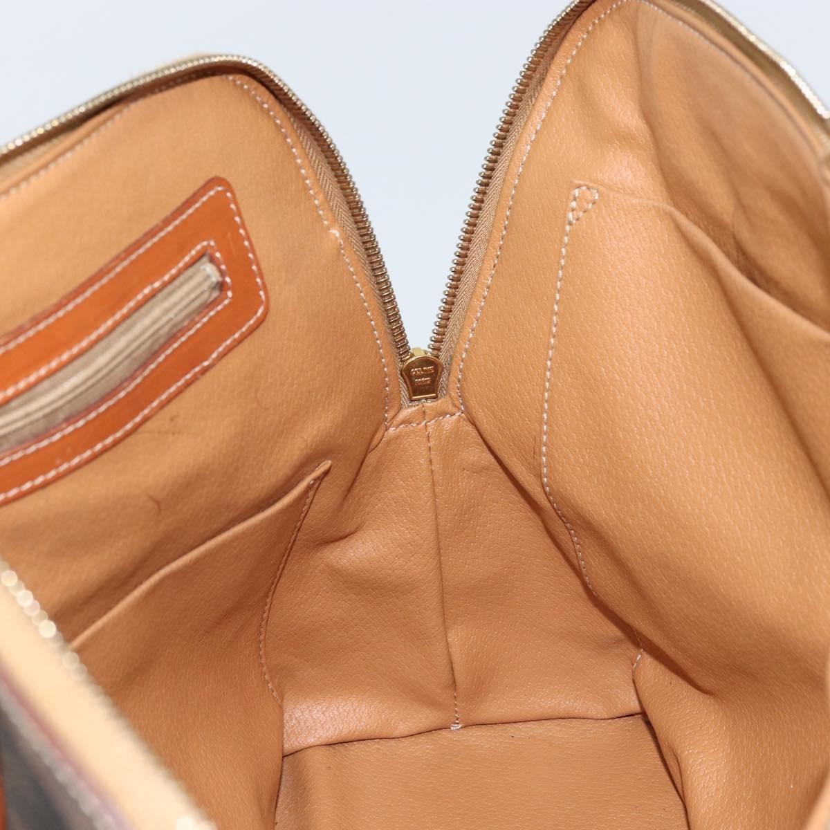 Celine Vintage Macadam Handbag Canvas And Leather Brown Canvas Handbag (Pre-Owned)