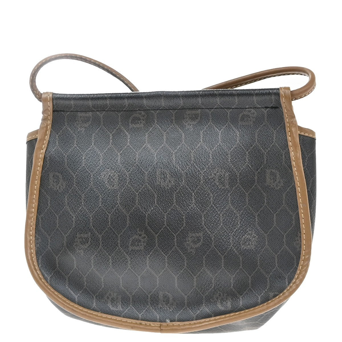 Christian Dior Vintage Honeycomb Shoulder Bag Canvas And Leather Brown Pvc Shoulder Bag Bag (Pre-Owned)