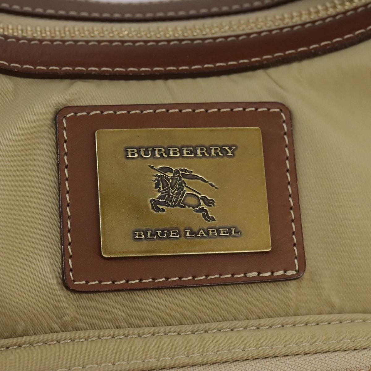 Burberry Blue Label Shoulder Bag Nylon Beige Nylon Shoulder Bag Bag (Pre-Owned)