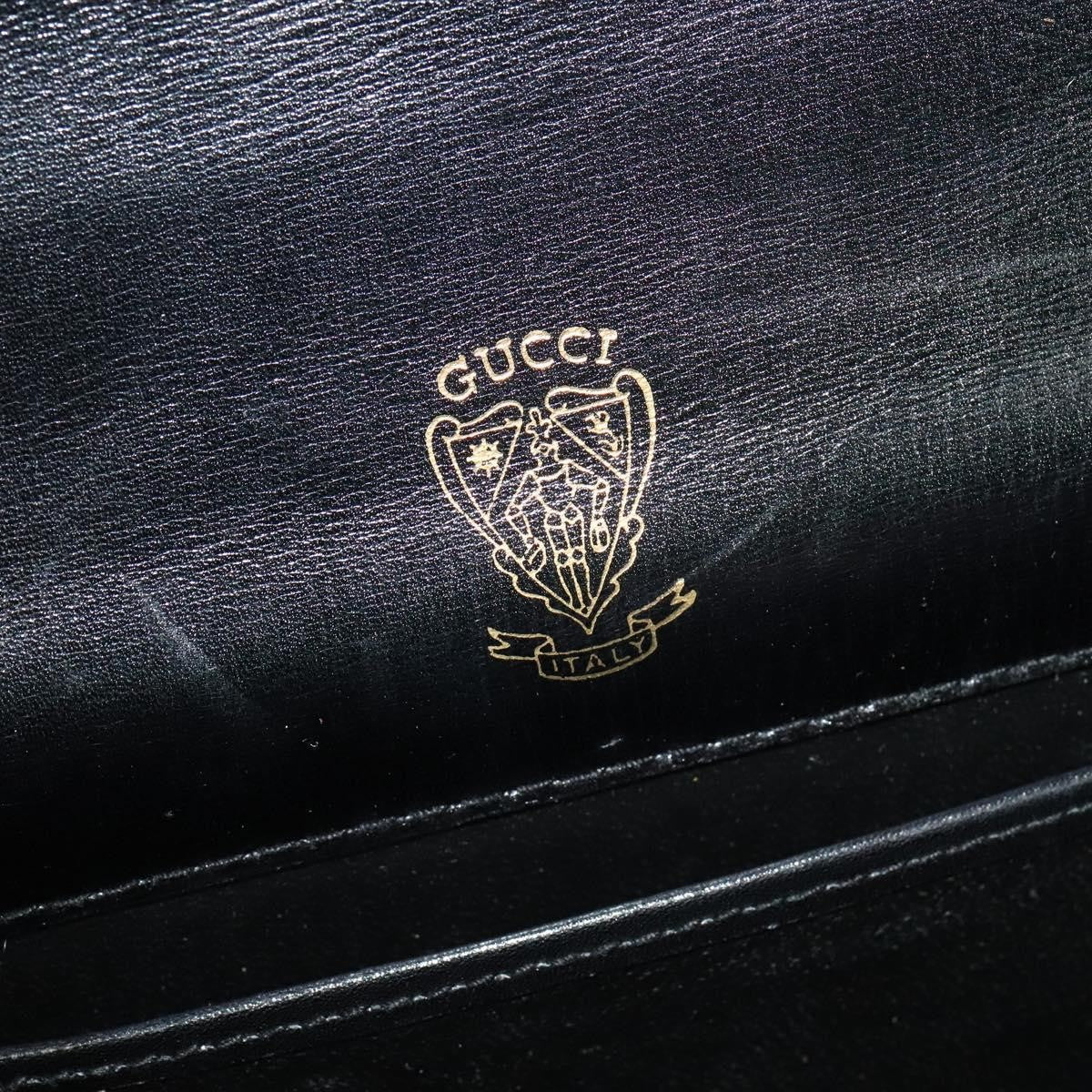 Gucci Vintage Shoulder Bag Leather Black Leather Shoulder Bag Bag (Pre-Owned)