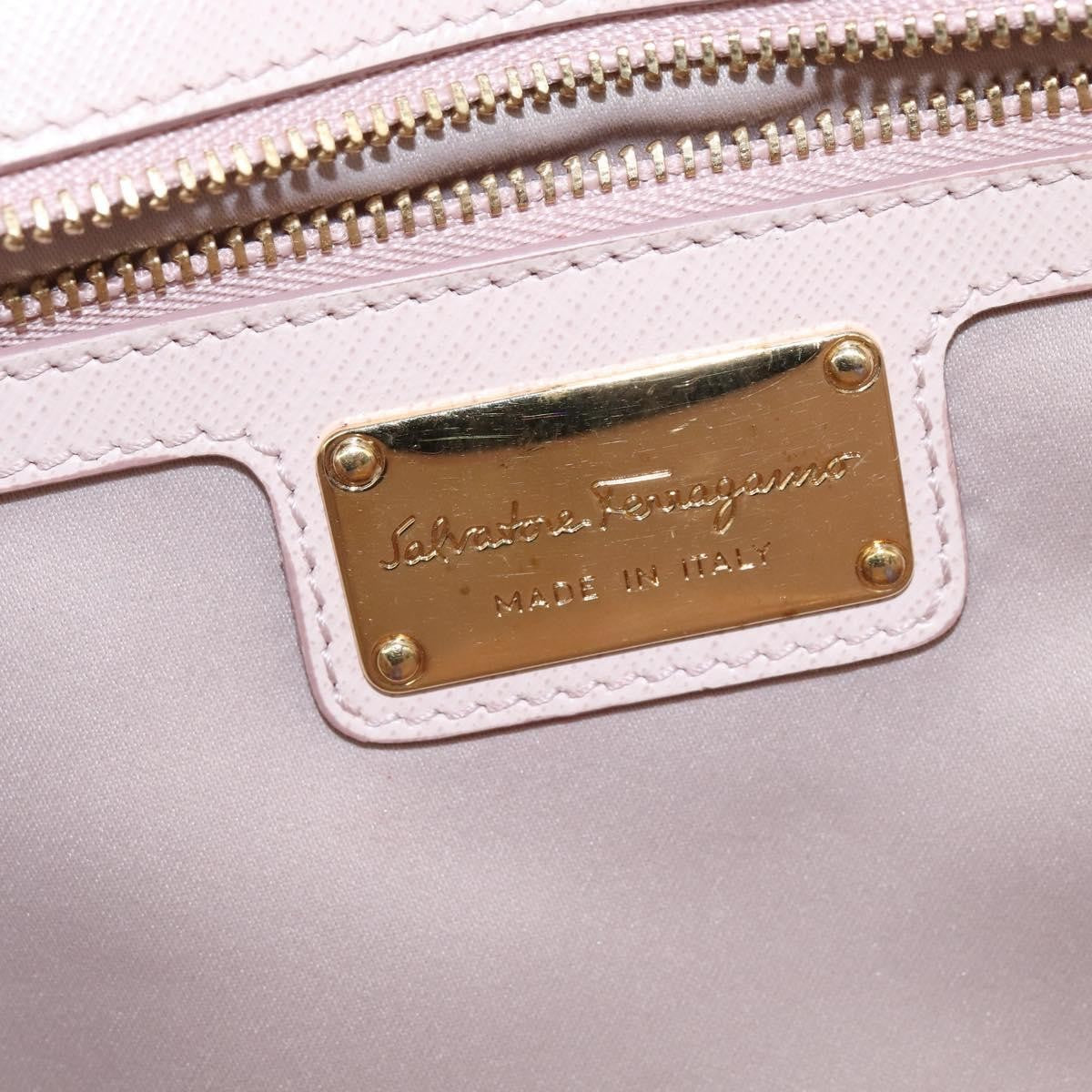 Salvatore Ferragamo Ginny Crossbody Bag Leather Pink Leather Shoulder Bag Bag (Pre-Owned)