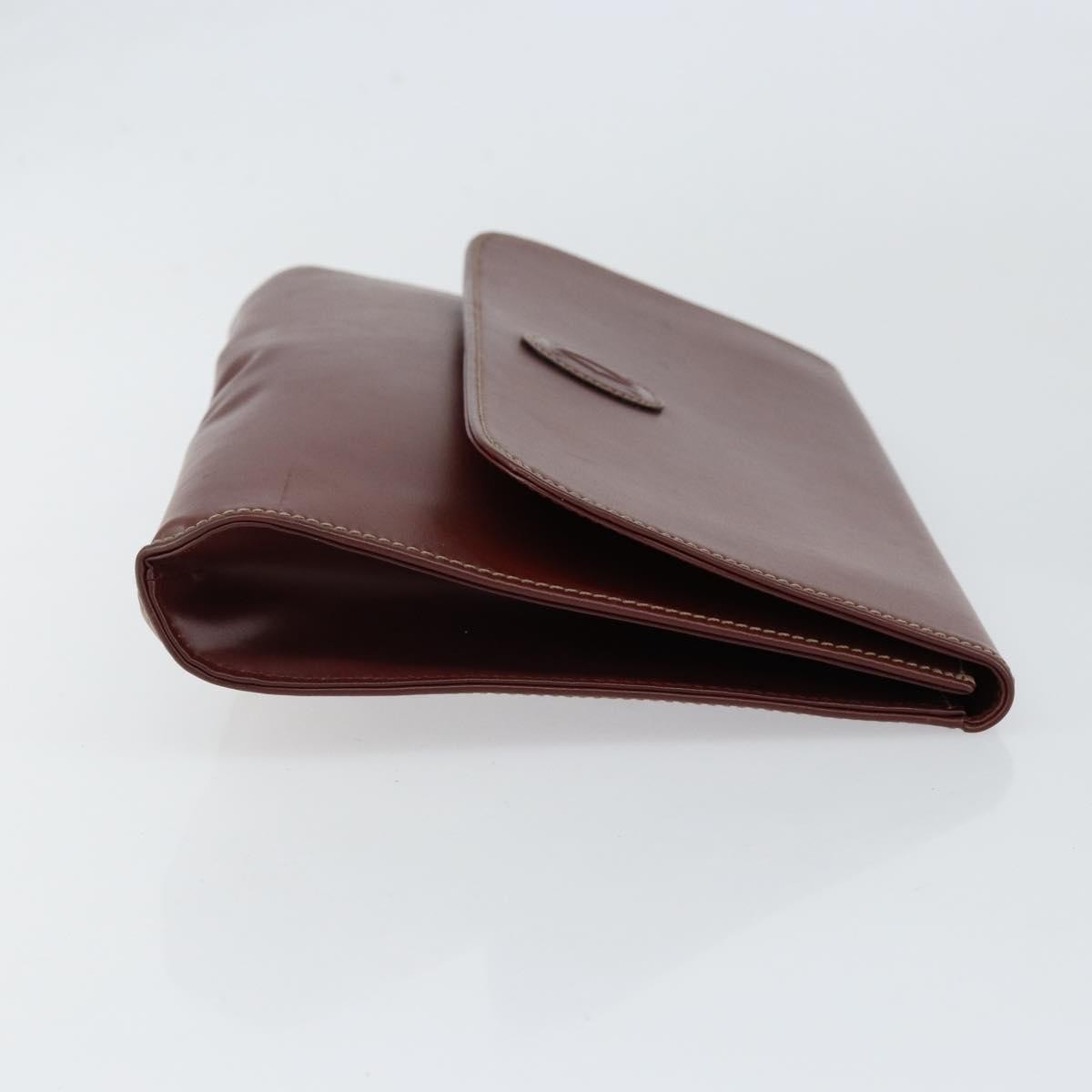 Cartier Must De Cartier Clutch Bag Leather Burgundy Leather Clutche & Pouche Bag (Pre-Owned)